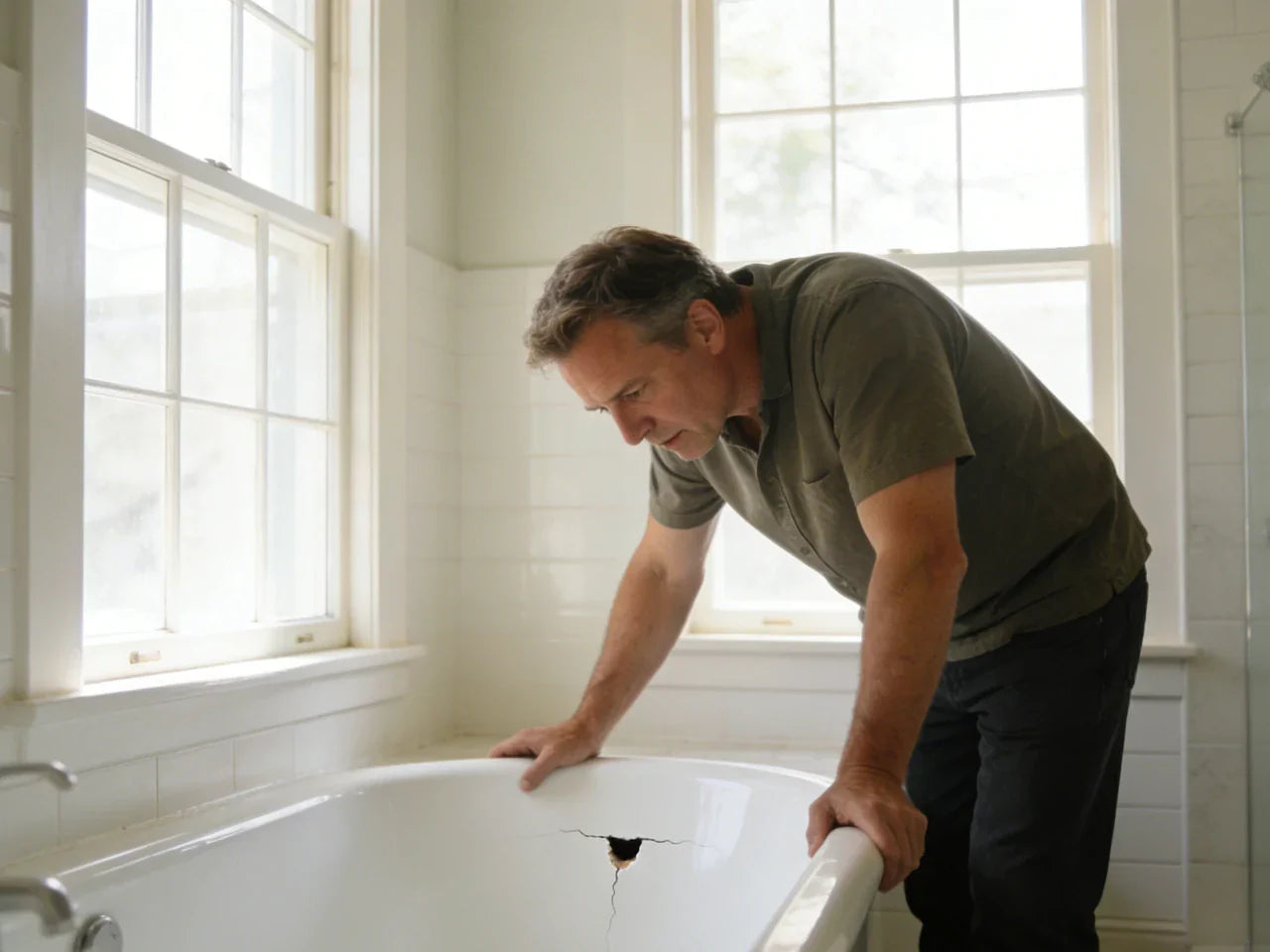 repairing a bathtub