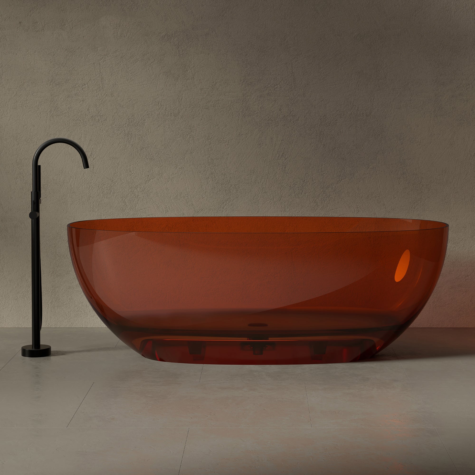 59.1 Inch MonBlari FLUXUS Resin Freestanding Bathtub
