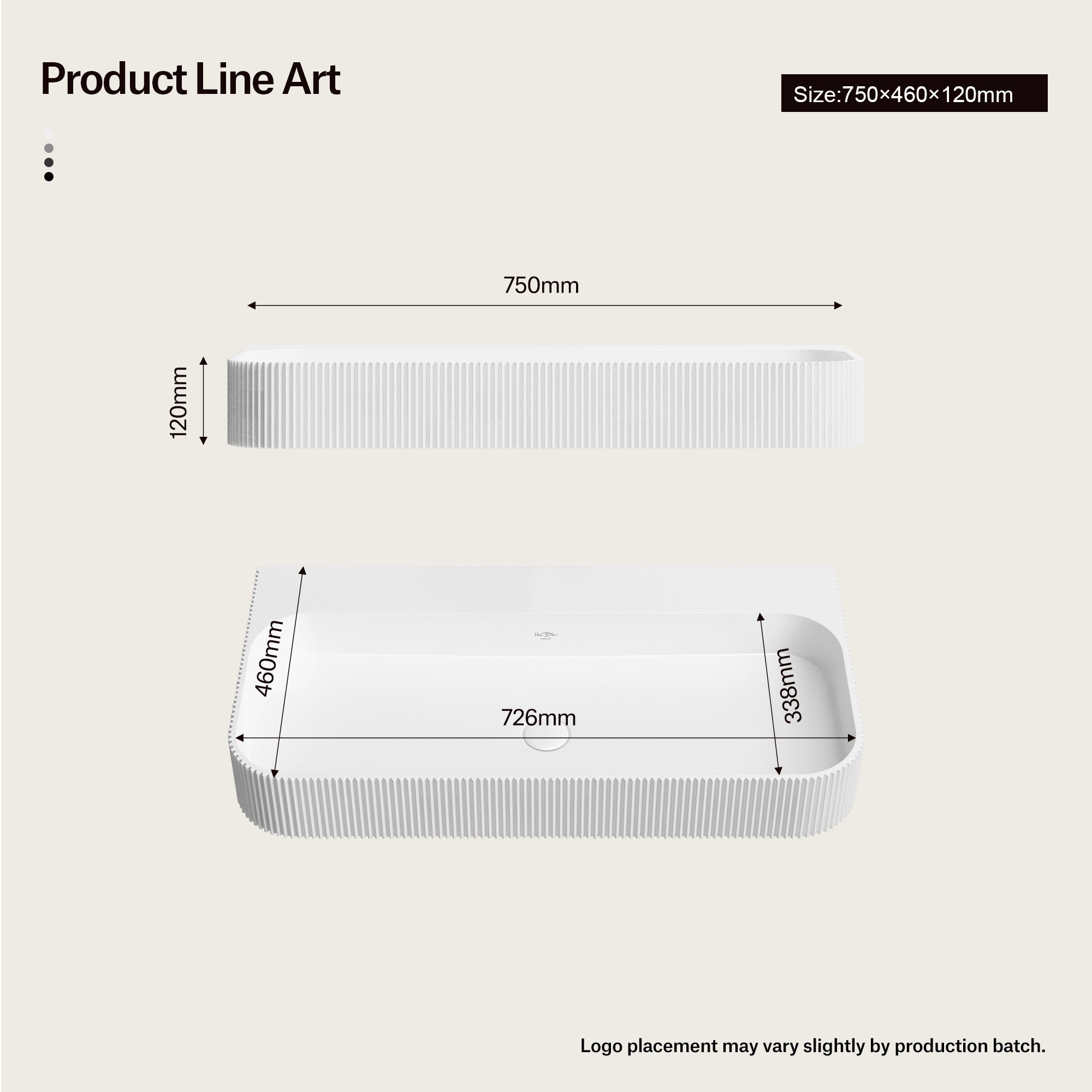 29.5-47.2 Inch MonBlari VENUS SERIES Solid Surface Wall Mount Sink