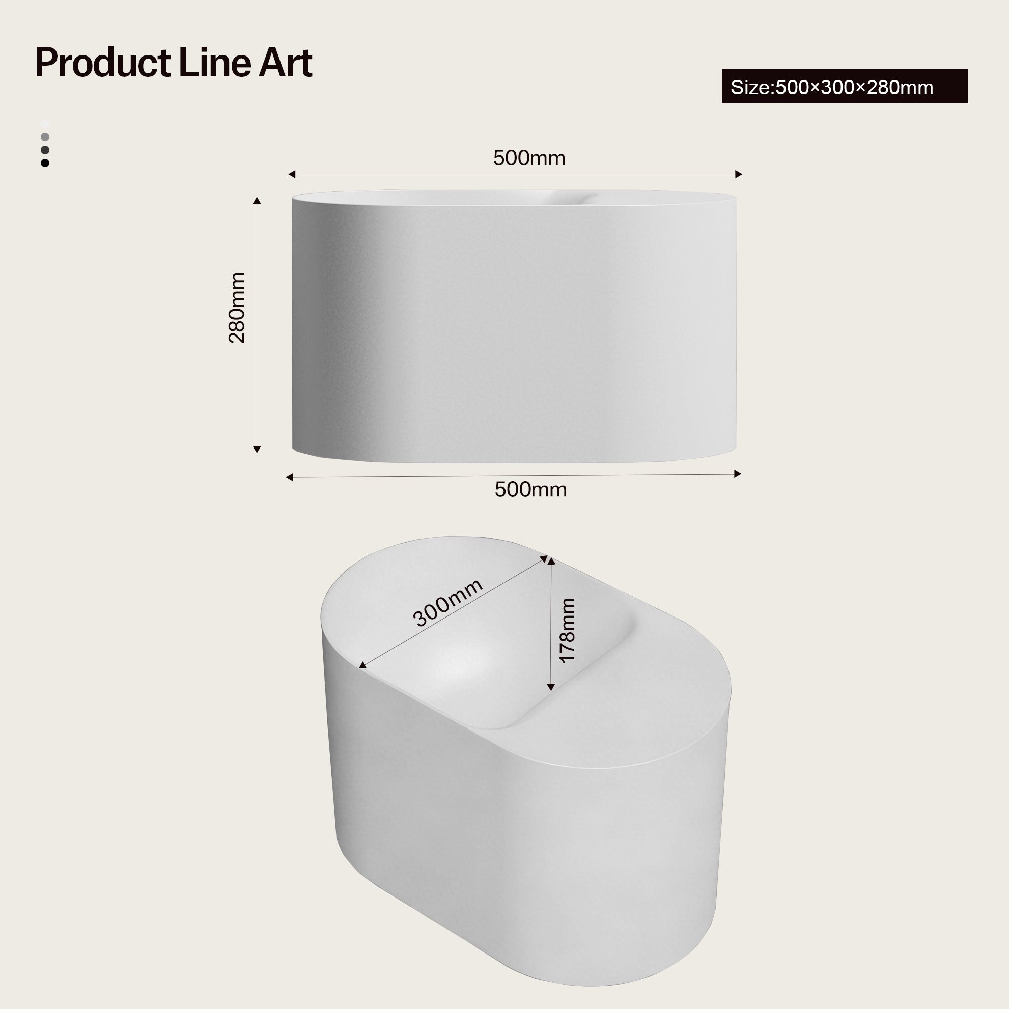 19.7 Inch MonBlari EOS Solid Surface Wall Mount Sink