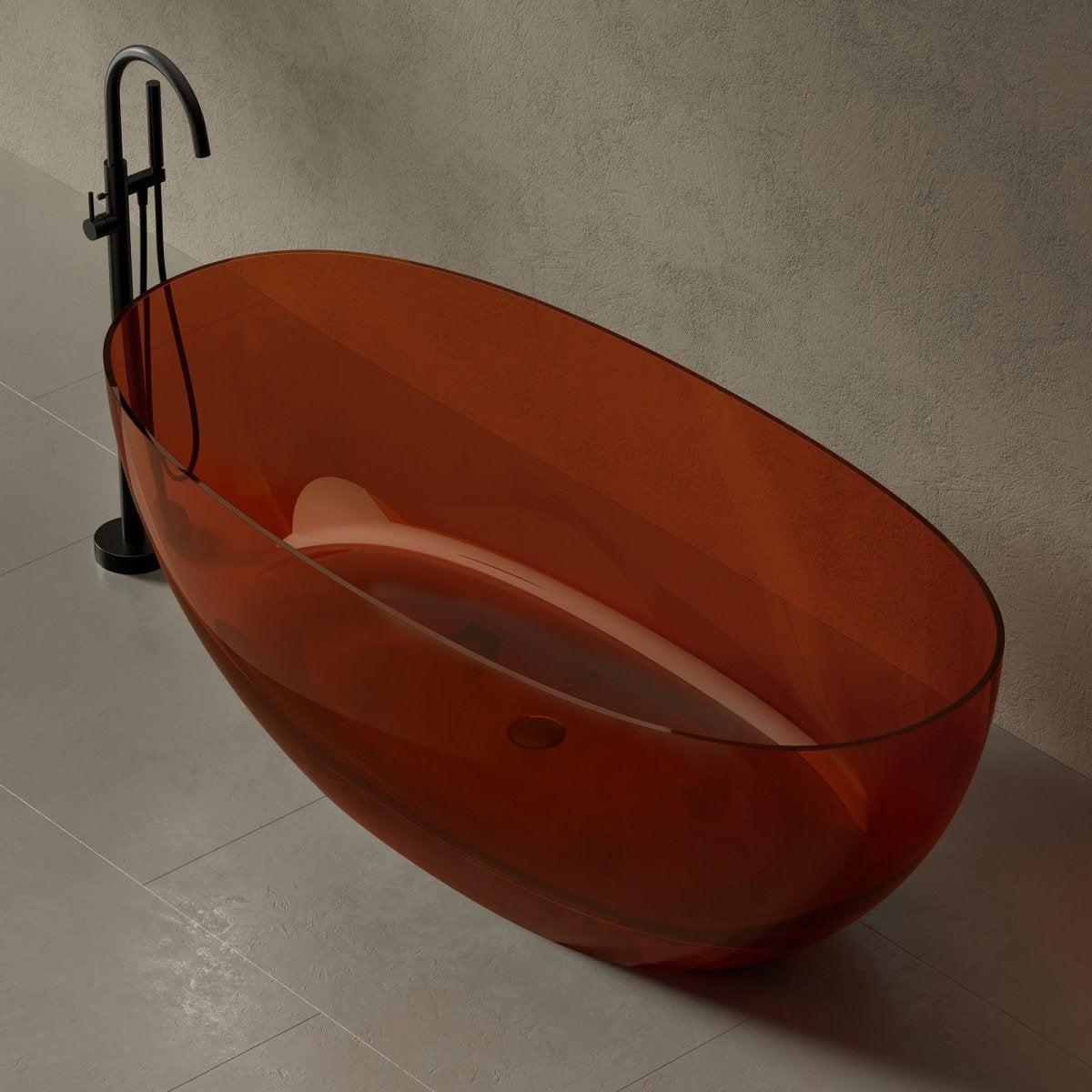 59.1 Inch MonBlari FLUXUS Resin Freestanding Bathtub