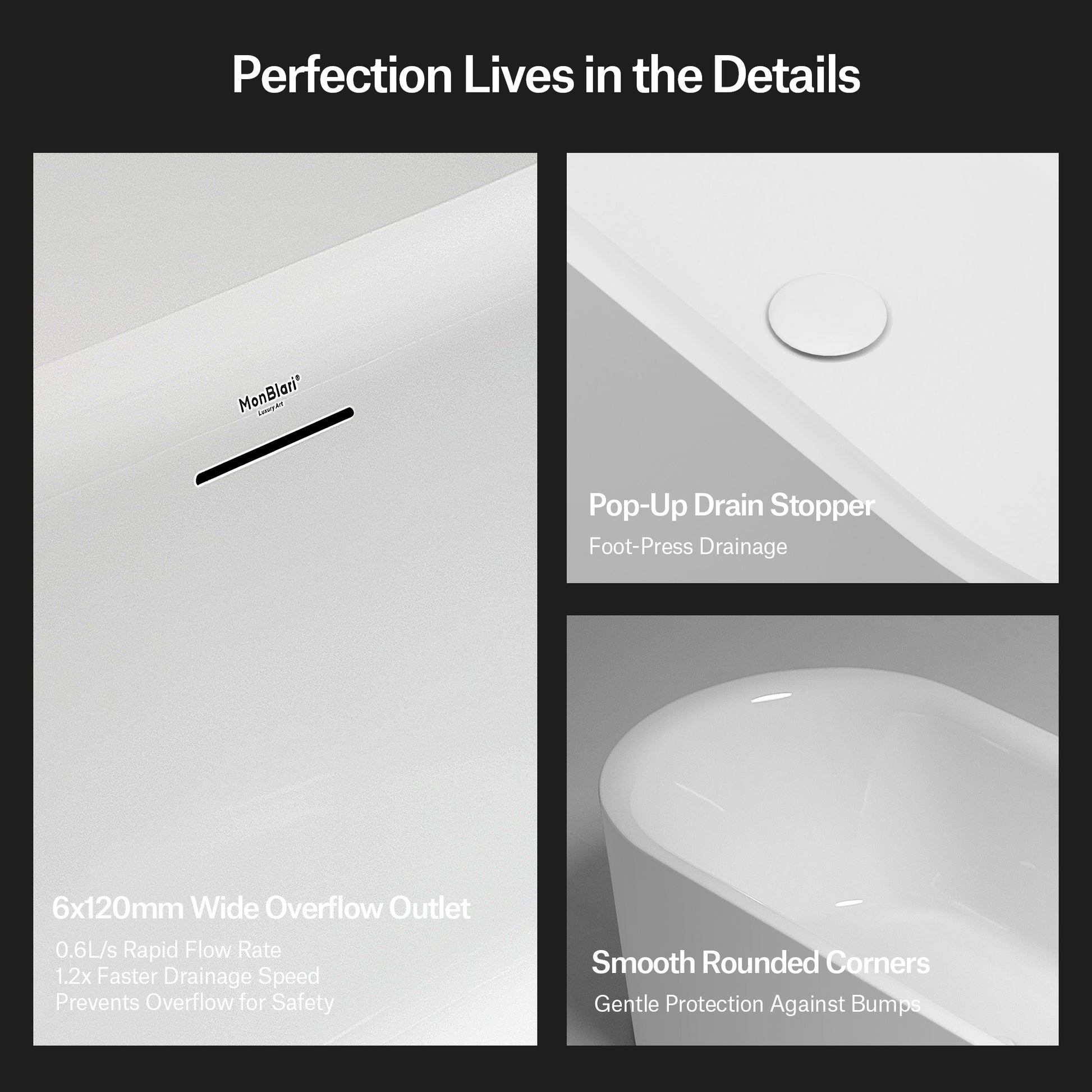 63 Inch MonBlari Arcrylic Freestanding Bathtub XA-060MW-7