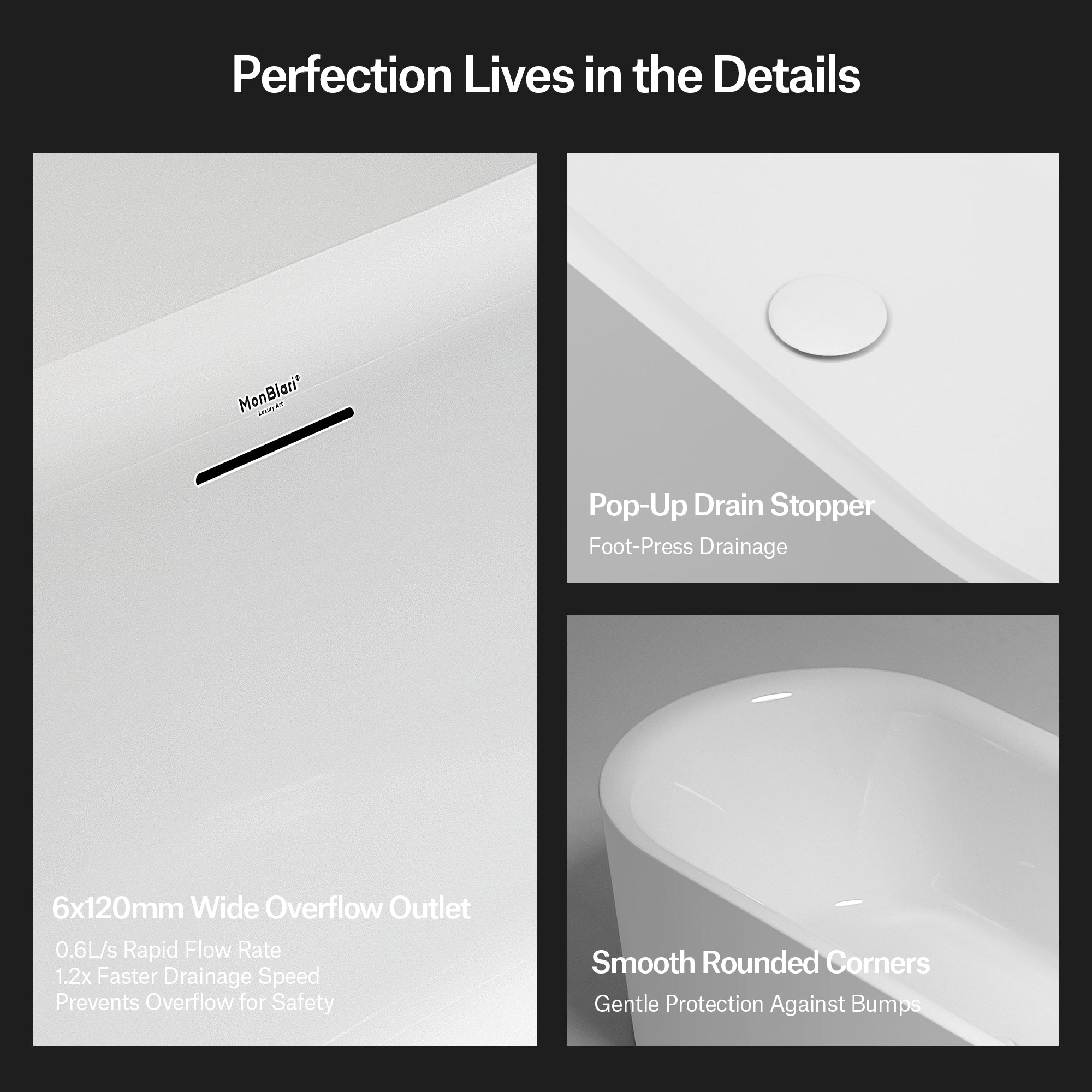 63 Inch MonBlari Arcrylic Freestanding Bathtub XA-060MW-7