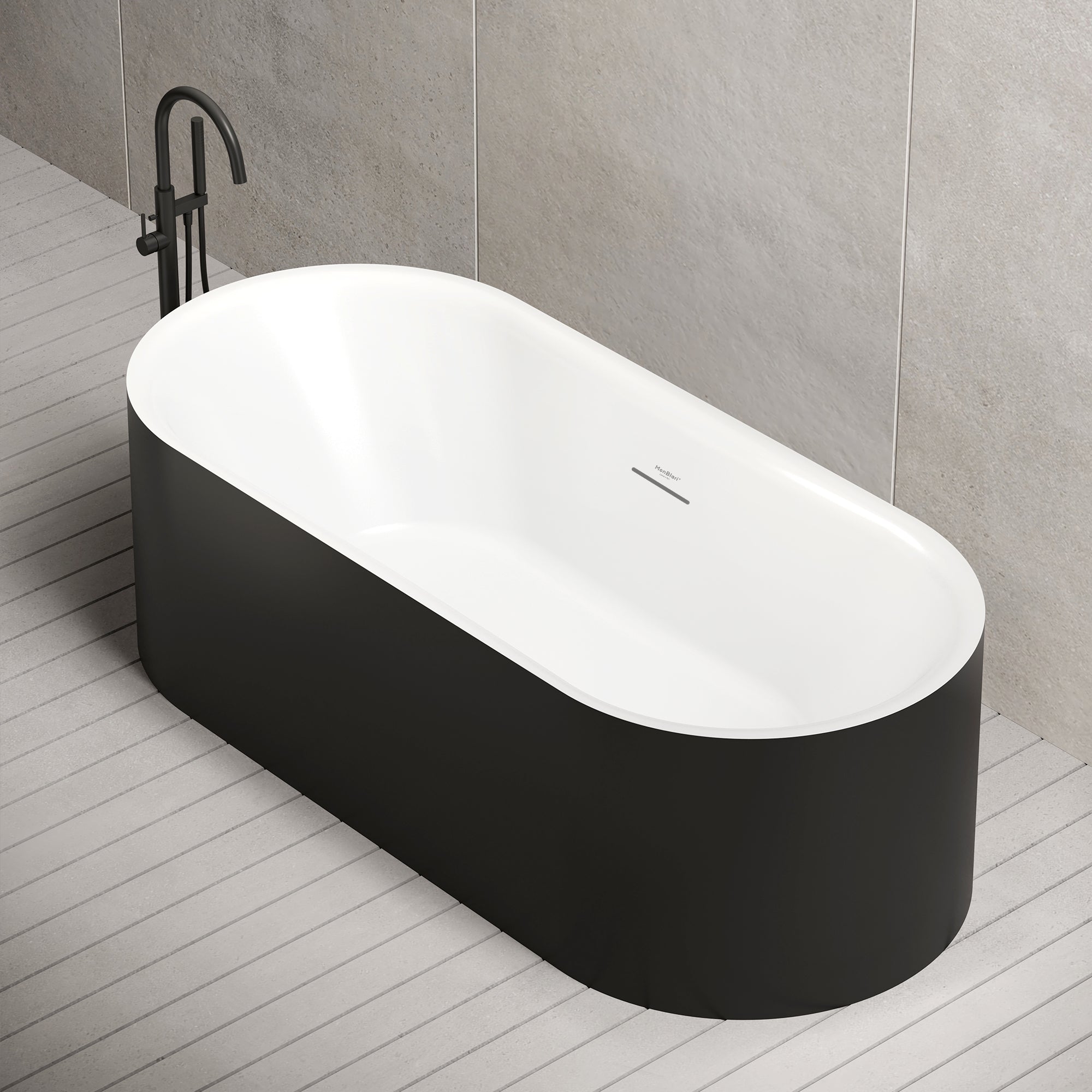 59-63 Inch MonBlari AURA Acrylic Freestanding Bathtub