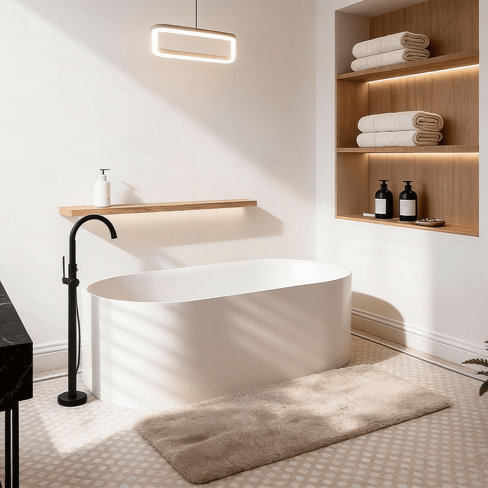 59-63 Inch MonBlari AURA Acrylic Freestanding Bathtub