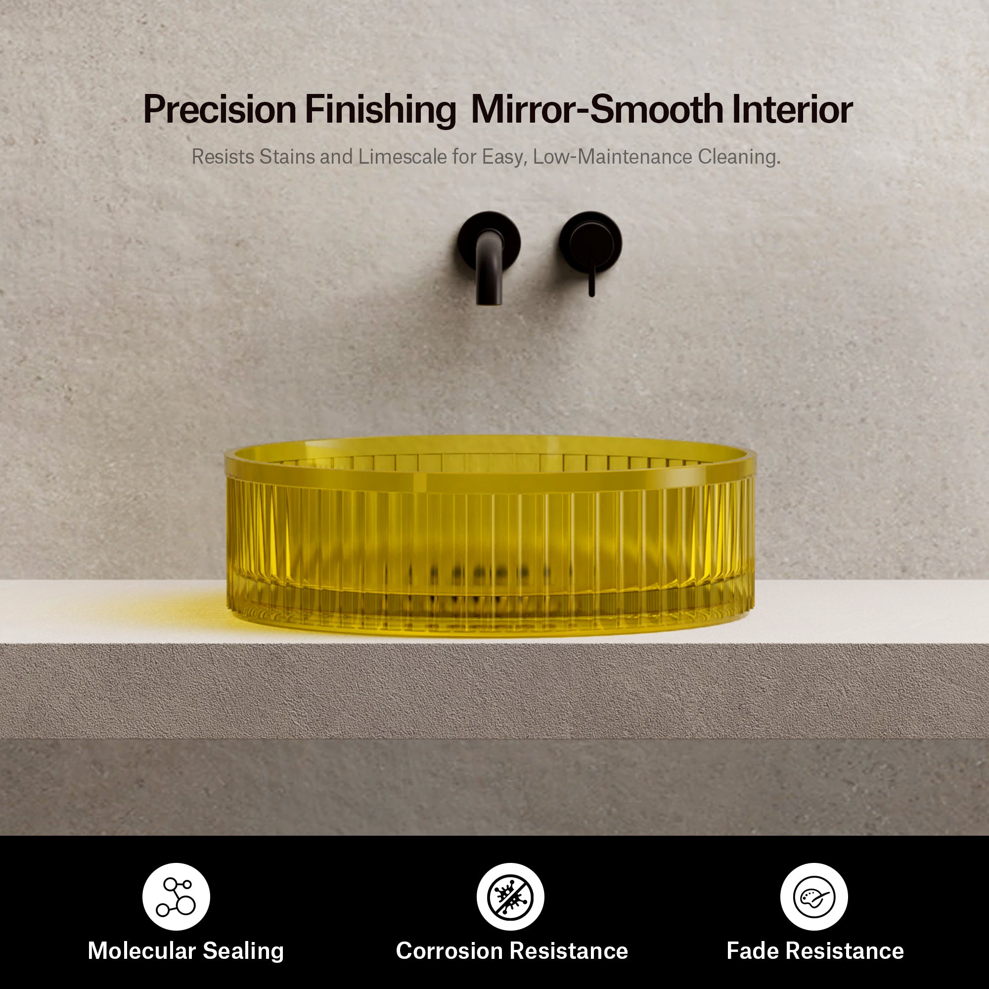 15.7 Inch MonBlari VENUS SERIES Resin Vessel Bowl Sink Bathroom Sink