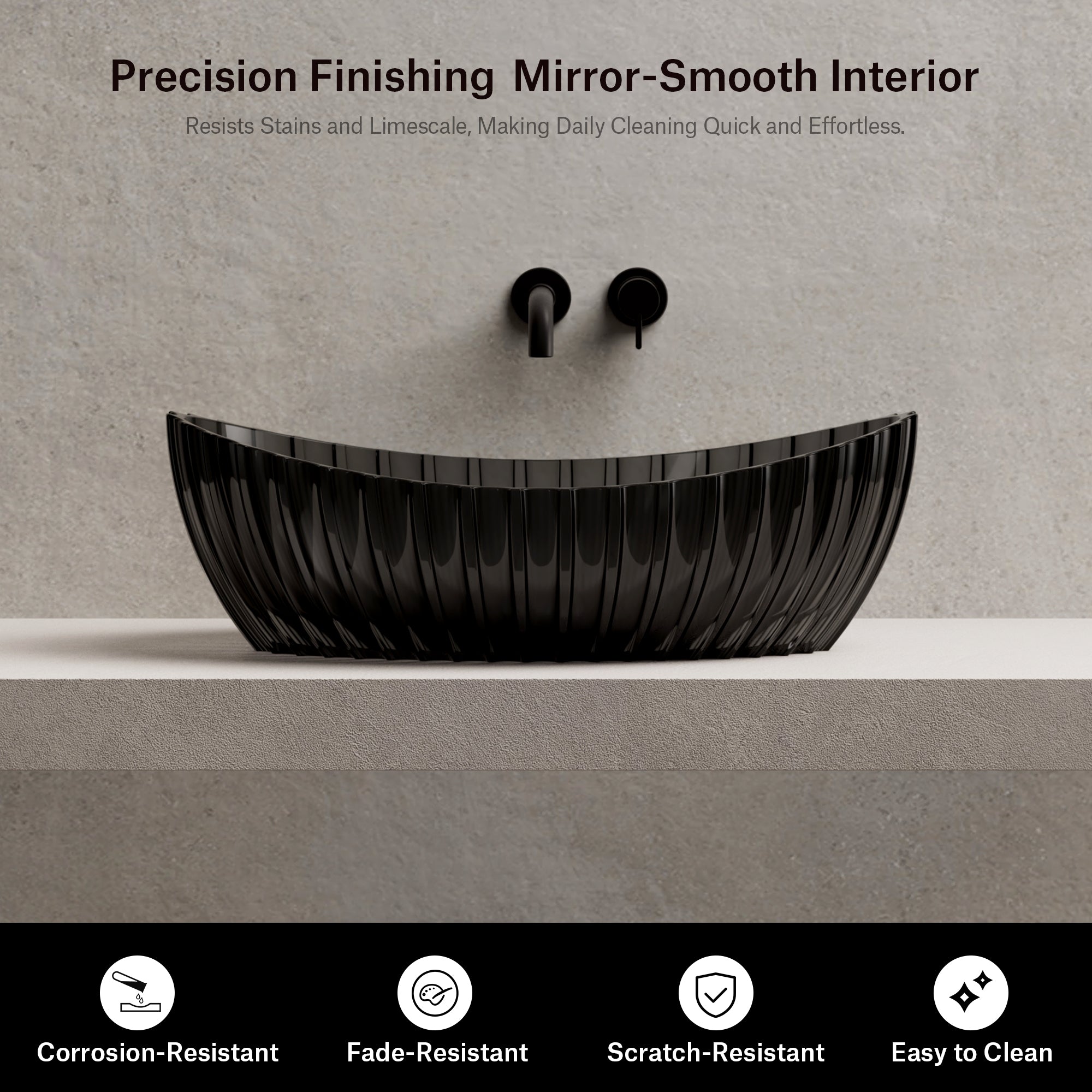 23.6 Inch MonBlari VENUS SERIES Resin Vessel Bowl Sink Bathroom Sink