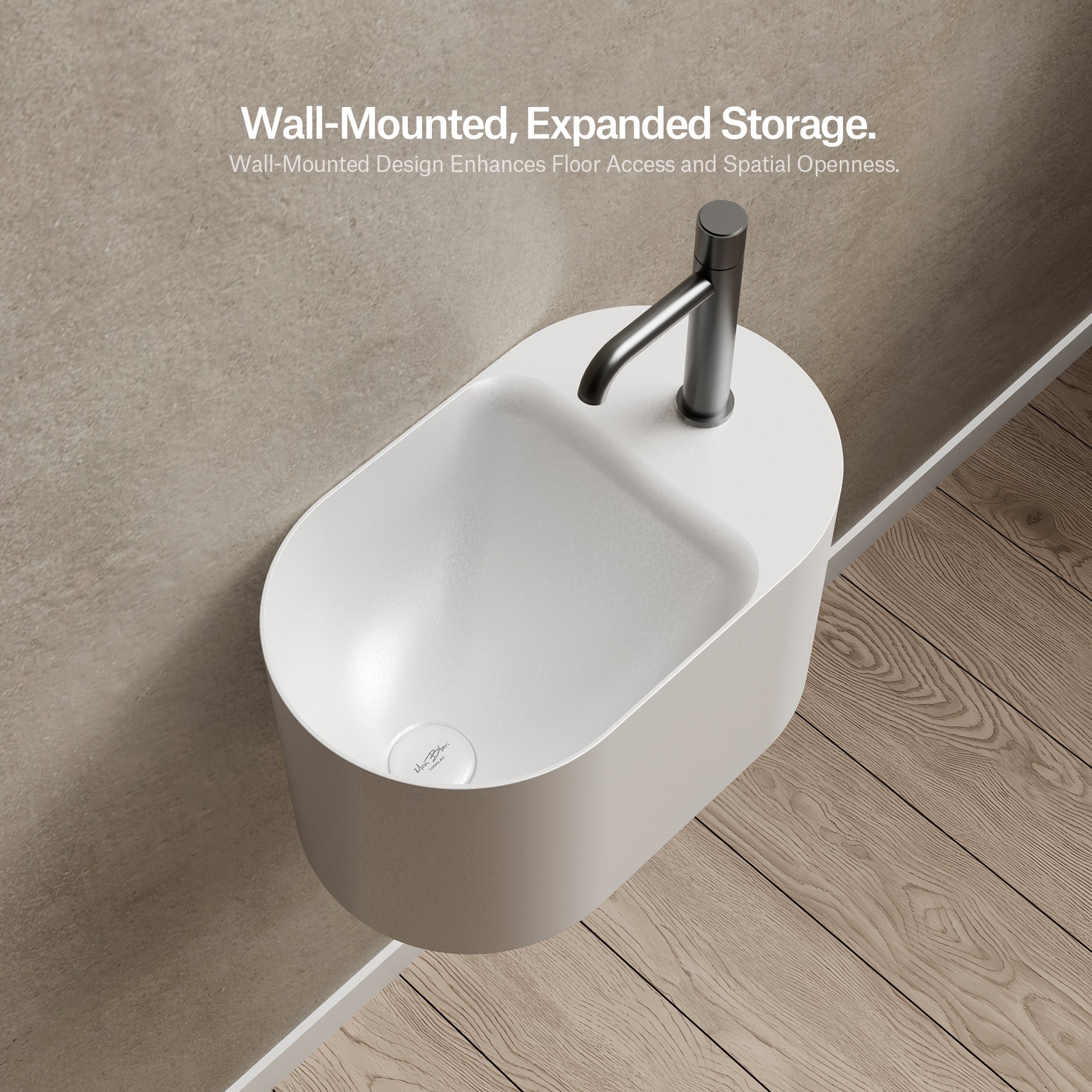 19.7 Inch MonBlari EOS Solid Surface Wall Mount Sink