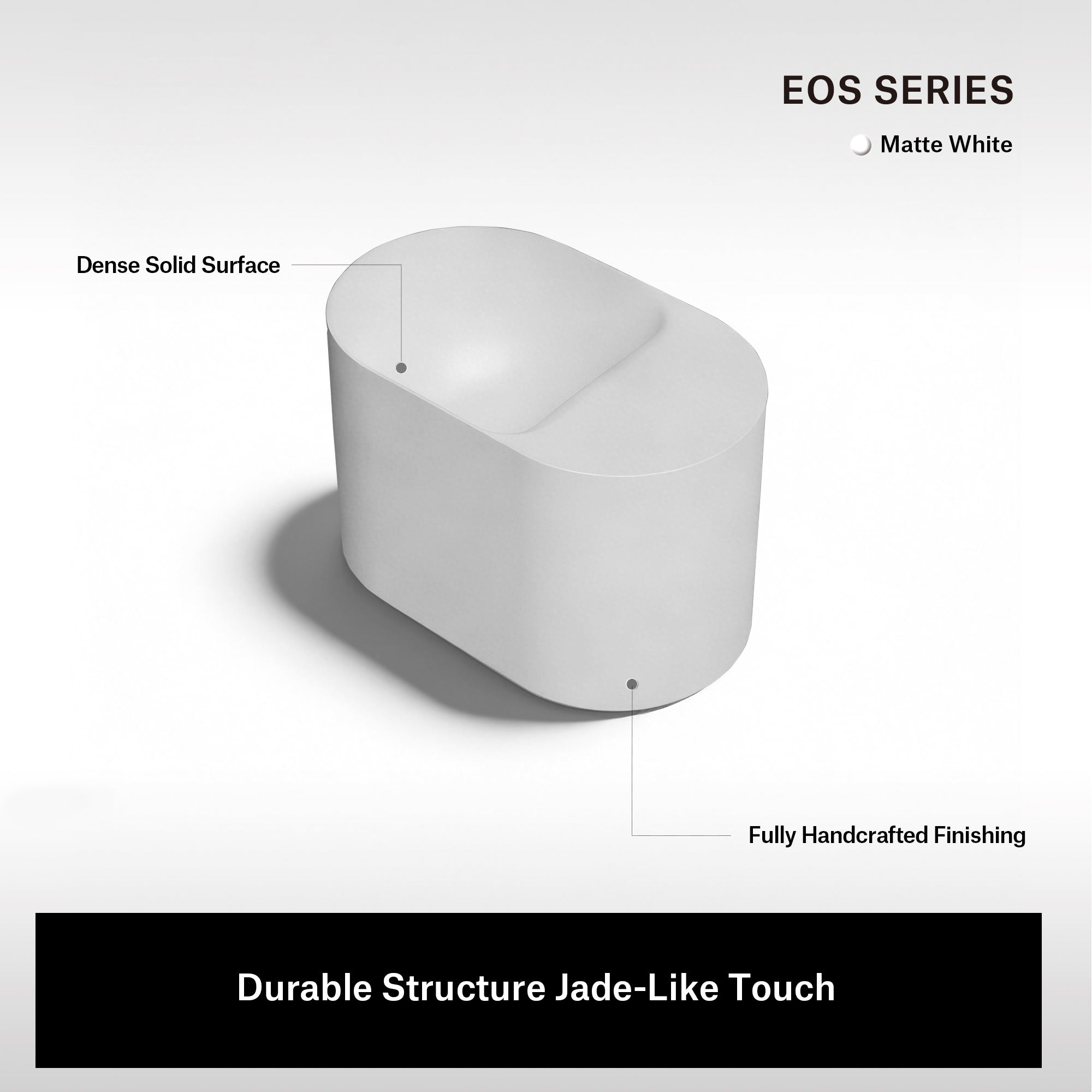 19.7 Inch MonBlari EOS Solid Surface Wall Mount Sink