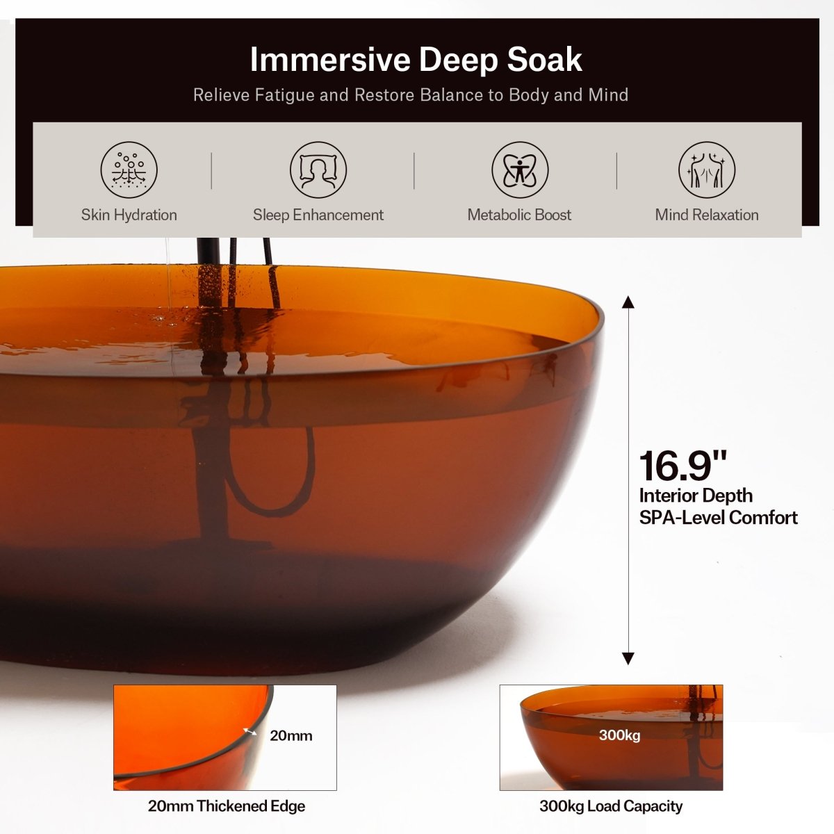 MonBlari Resin Freestanding Bathtub TW-8507T-6