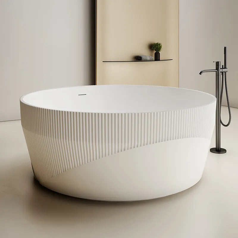 54 Inch MonBlari Solid Surface Freestanding Bathtub-TW-8189-MW-SideView