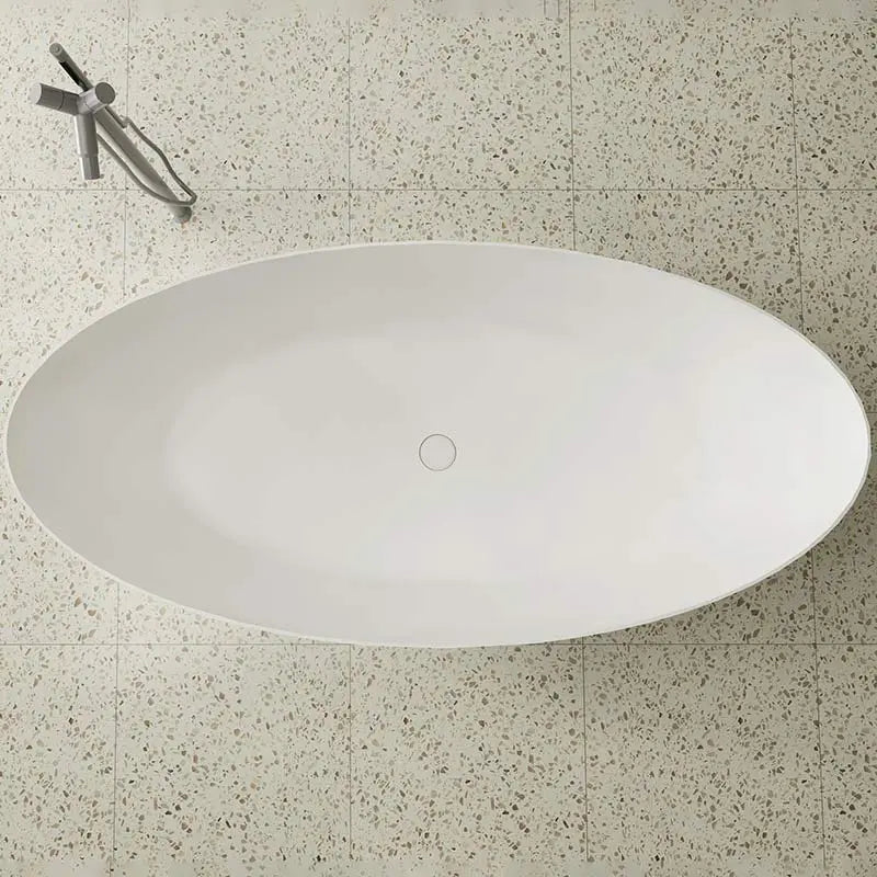 63 Inch MonBlari Solid Surface Freestanding Bathtub-XA-8863-MW-TopView