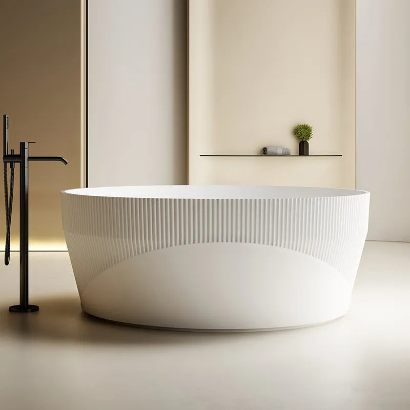 54 Inch MonBlari Solid Surface Freestanding Bathtub-TW-8189-MW-Front View