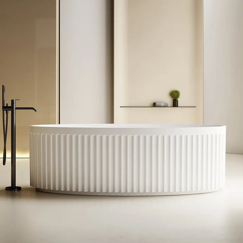67 Inch MonBlari Solid Surface Freestanding Bathtub-TW-8117-MW-FrontView