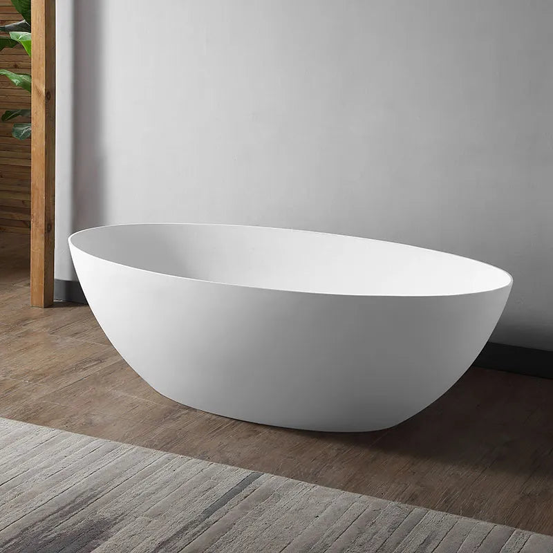 63 Inch MonBlari Solid Surface Freestanding Bathtub-XA-8863-MW-FrontView