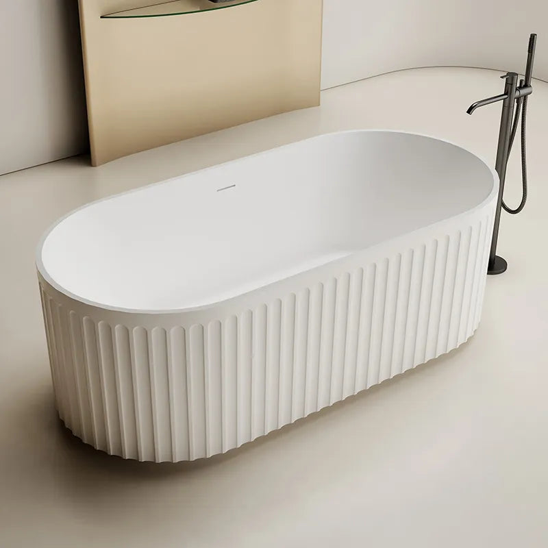 67 Inch MonBlari Solid Surface Freestanding Bathtub-TW-8111-MW-SideTop