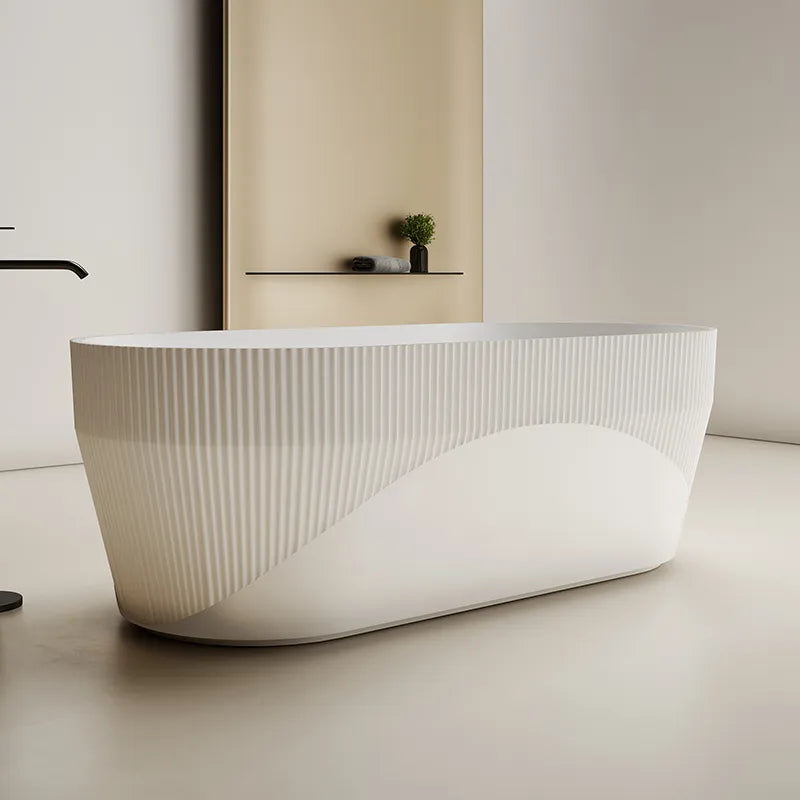 67 Inch MonBlari Solid Surface Freestanding Bathtub-TW-8181-MW-SideView