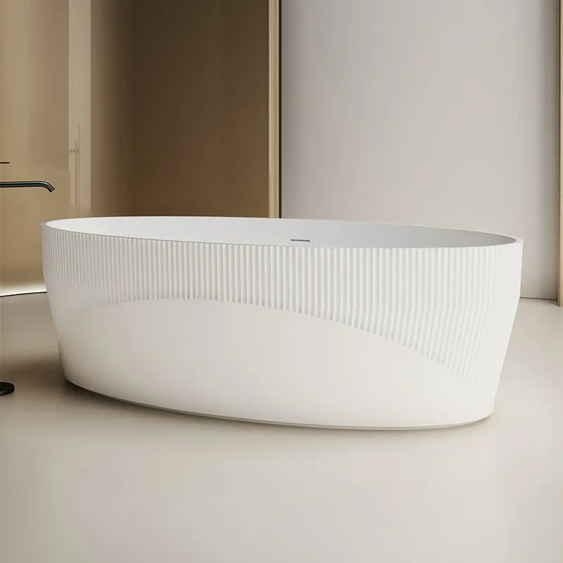 71 Inch MonBlari Solid Surface Freestanding Bathtub-TW-8187-MW-Side View