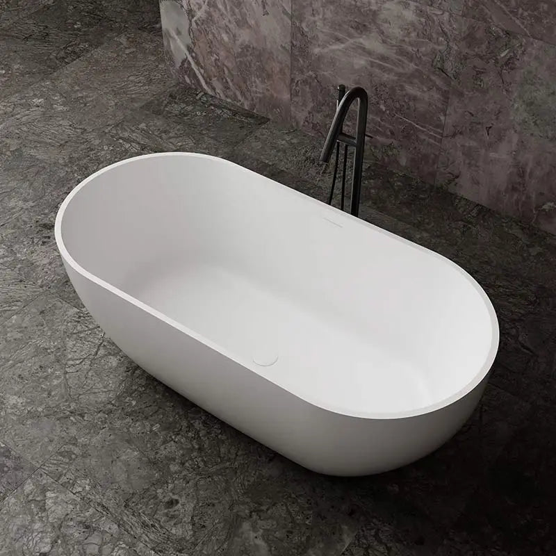 MonBlari Solid Surface Freestanding Bathtub-TW-8501-MW-SideTopView