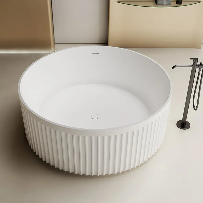 59 Inch MonBlari Solid Surface Freestanding Bathtub-TW-8119-MW-Front Top View