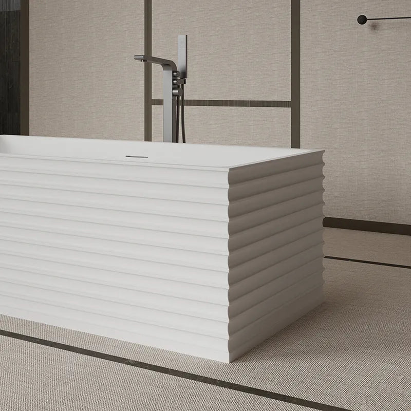 59 Inch MonBlari Solid Surface Freestanding Bathtub MR-88805-MW-CloseUp