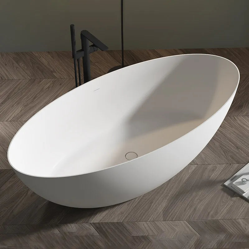 63 Inch MonBlari Solid Surface Freestanding Bathtub-XA-8863-MW-DiagonalTopView