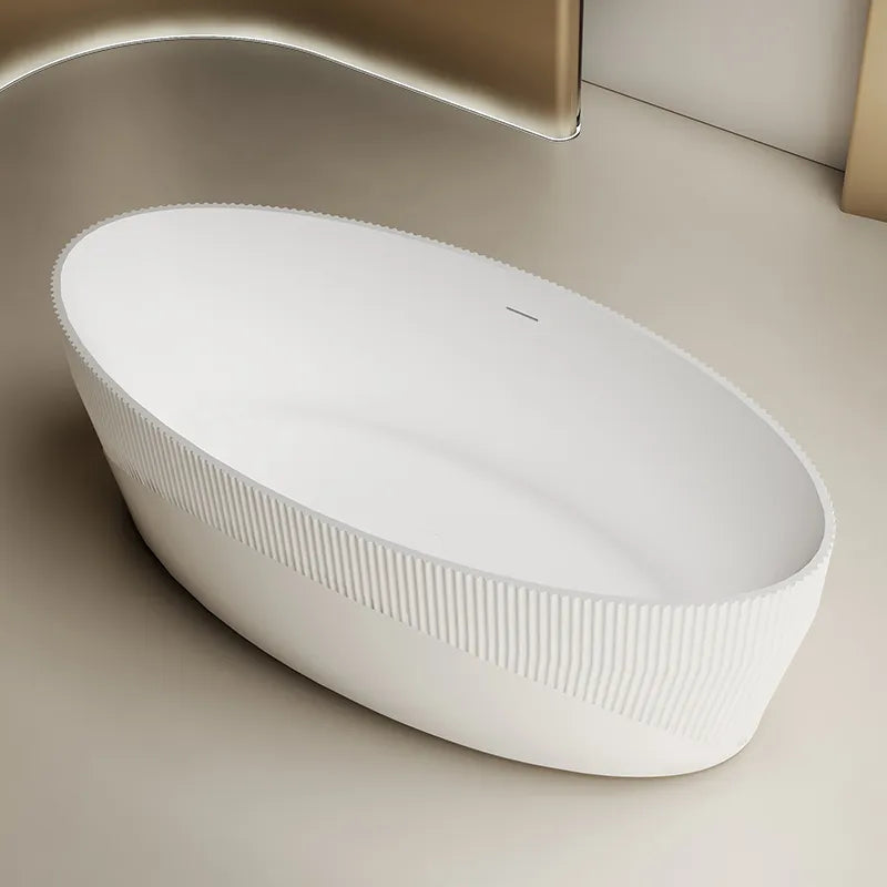 71 Inch MonBlari Solid Surface Freestanding Bathtub-TW-8187-MW-SideTopView