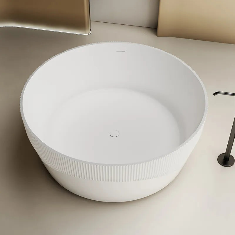 54 Inch MonBlari Solid Surface Freestanding Bathtub-TW-8189-MW-FrontTopView