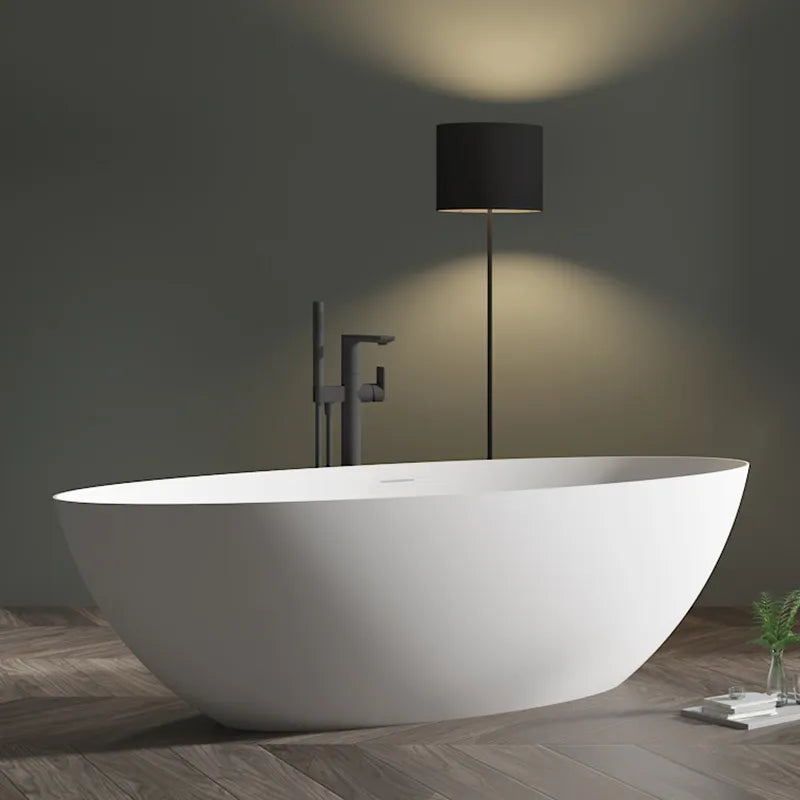 63 Inch MonBlari Solid Surface Freestanding Bathtub-XA-8863-MW-SideView