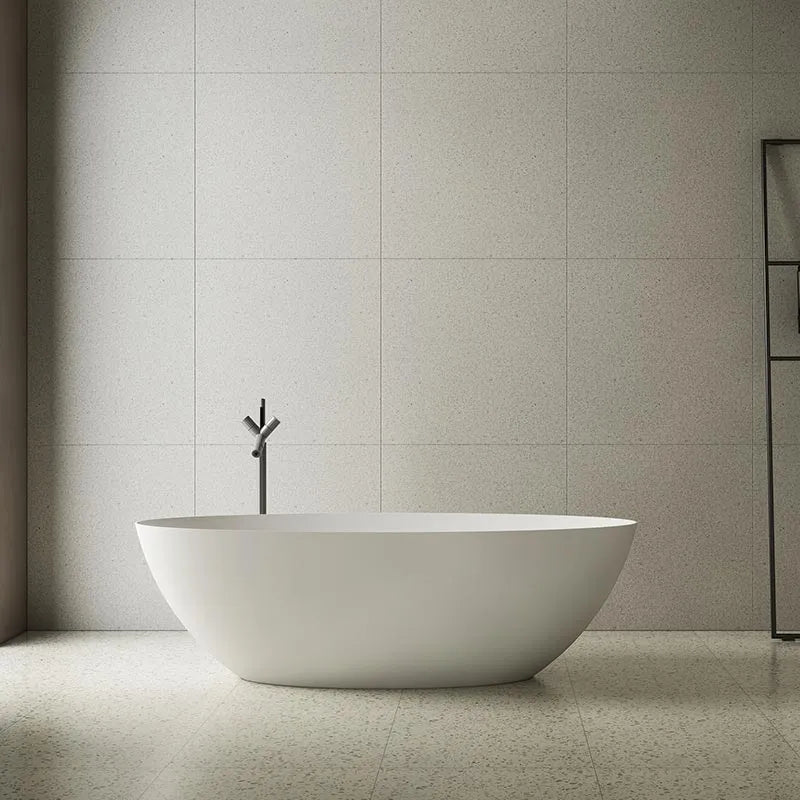 63 Inch MonBlari Solid Surface Freestanding Bathtub-XA-8863-MW-FrontView