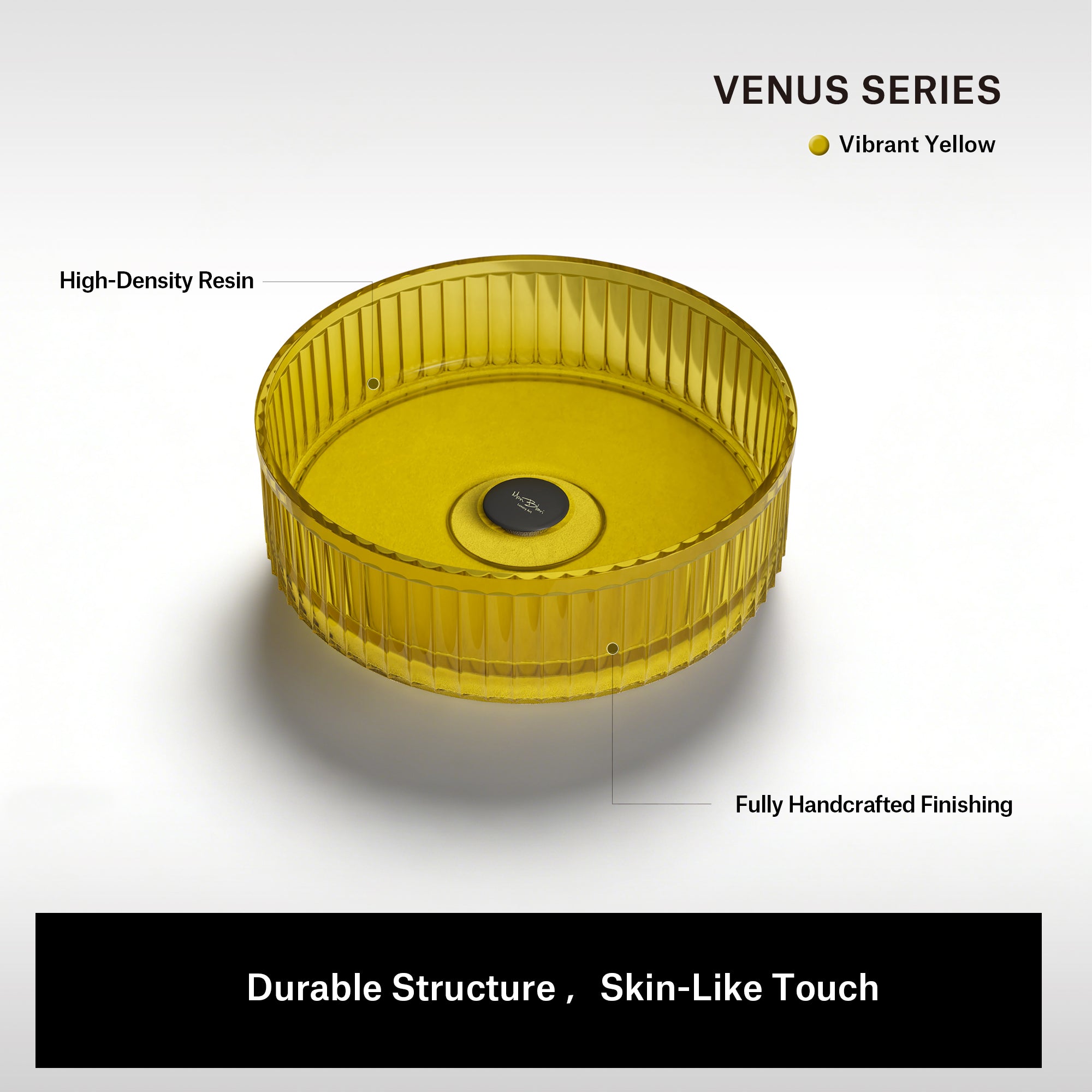 15.7 Inch MonBlari VENUS SERIES Resin Vessel Bowl Sink Bathroom Sink