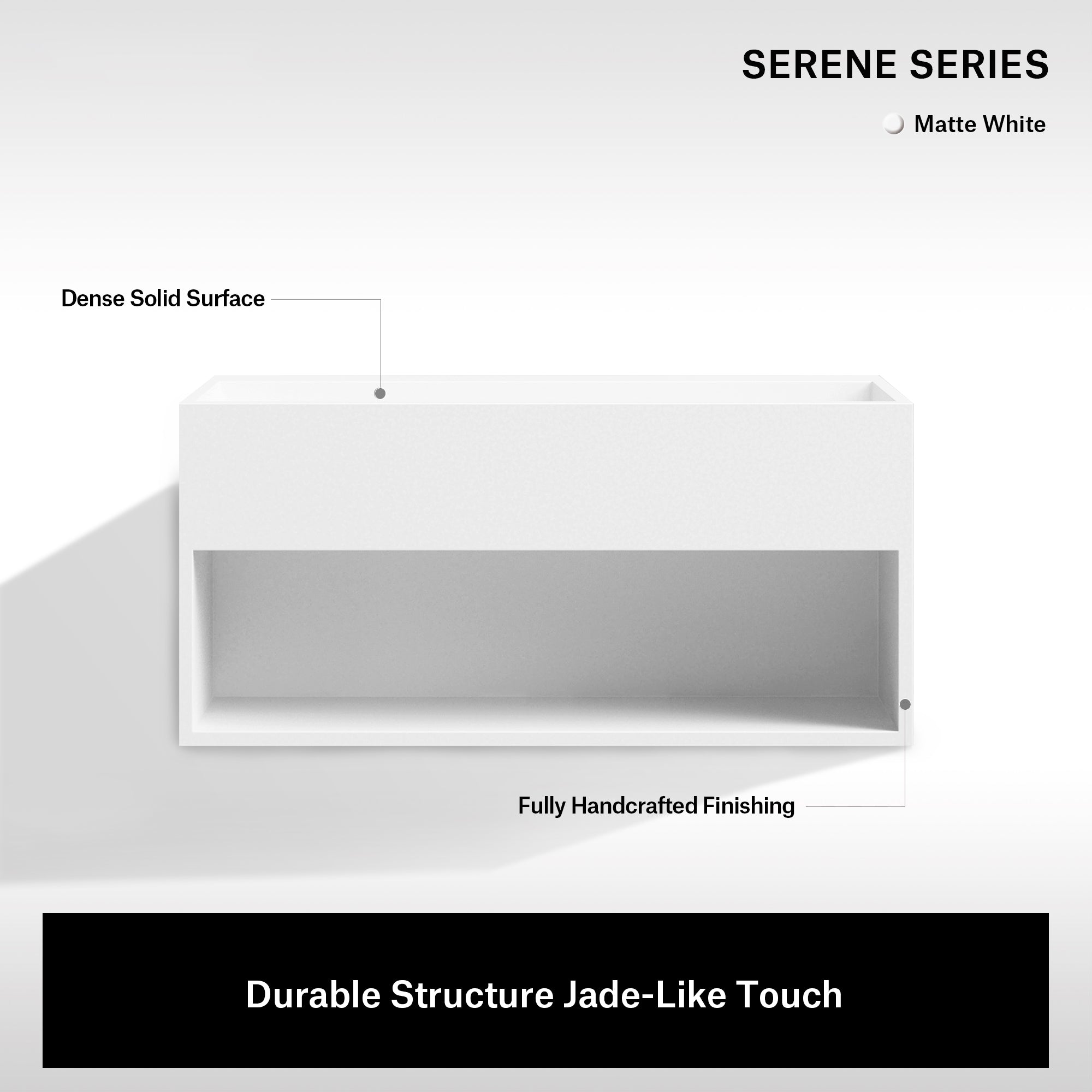 23.6-31.5 Inch MonBlari SERENE SERIES Solid Surface Wall Mount Sink