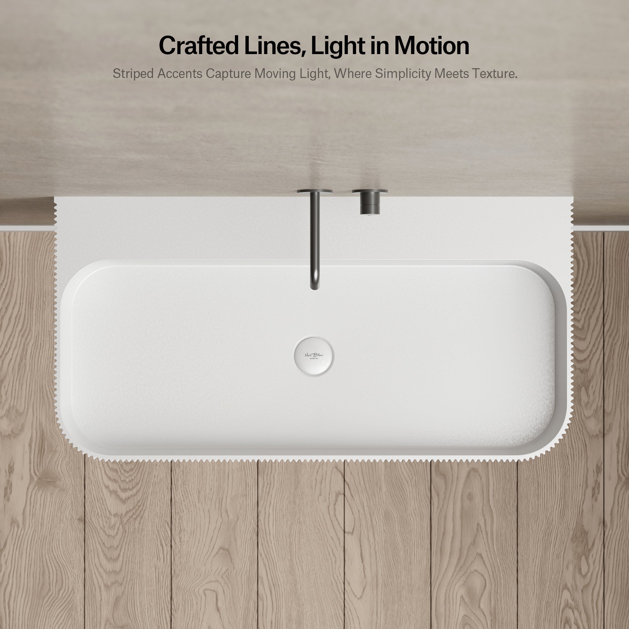 29.5-47.2 Inch MonBlari VENUS SERIES Solid Surface Wall Mount Sink