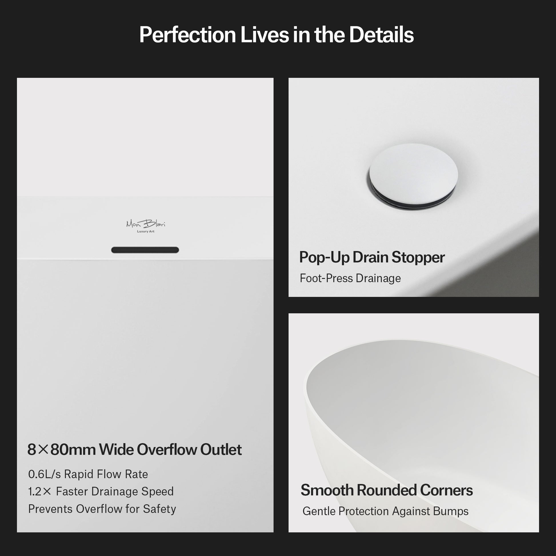 MonBlari Solid Surface Freestanding Bathtub TW-8507-MW-8