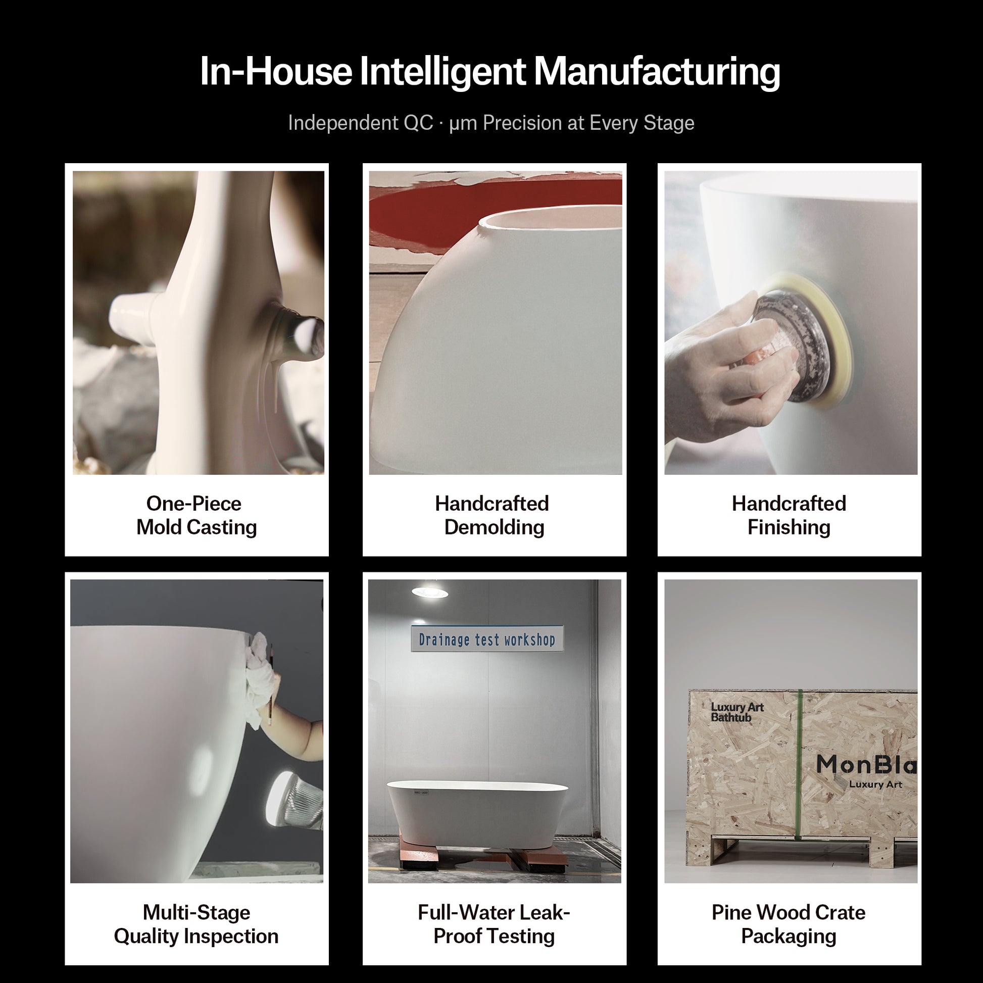 MonBlari Solid Surface Freestanding Bathtub TW-8507-MW-9