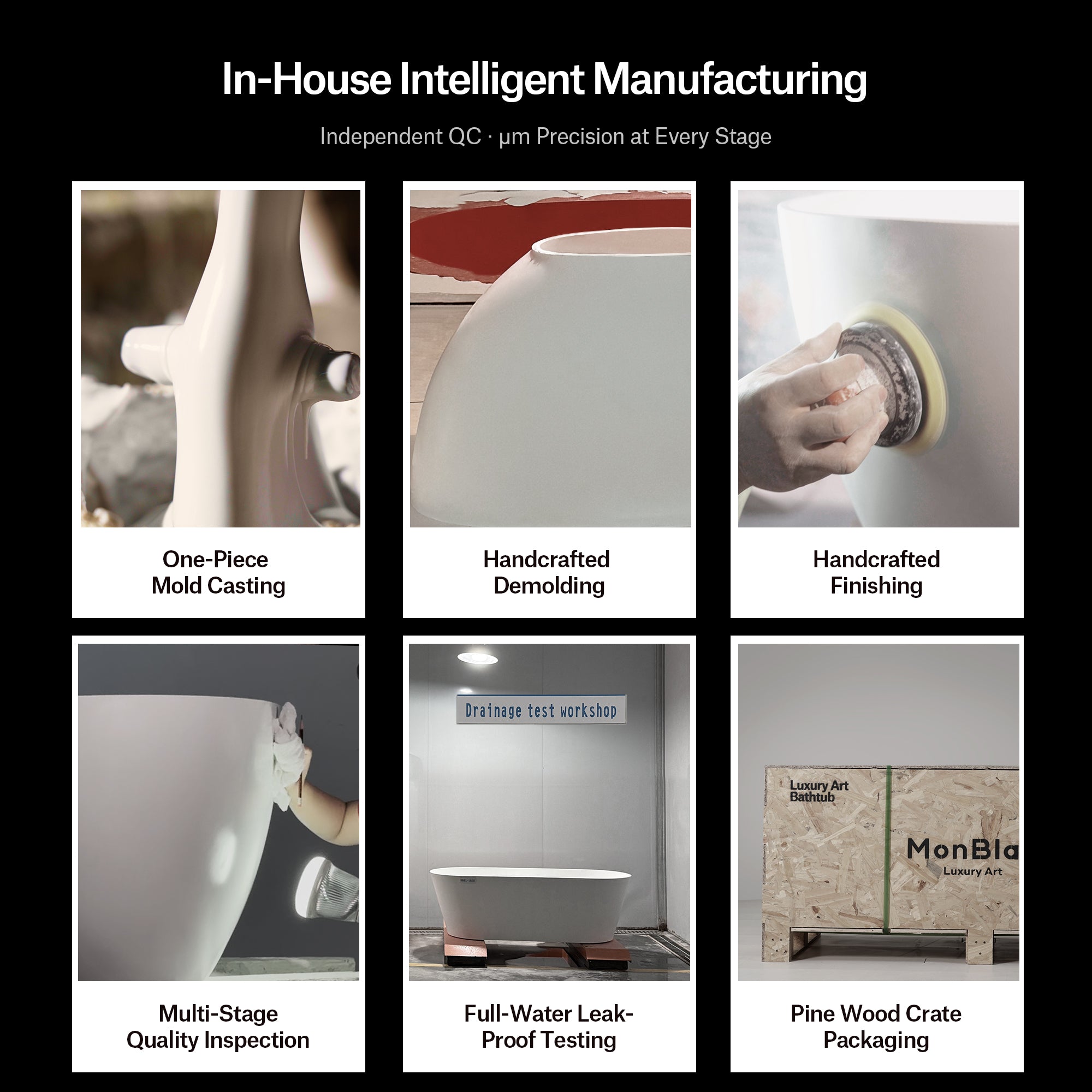 MonBlari Solid Surface Freestanding Bathtub TW-8507-MW-9