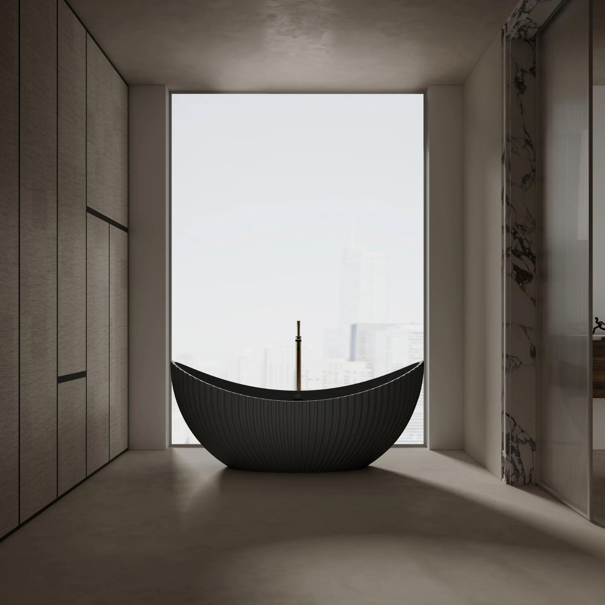 71 Inch MonBlari VENUS Series Crescent Bathtub