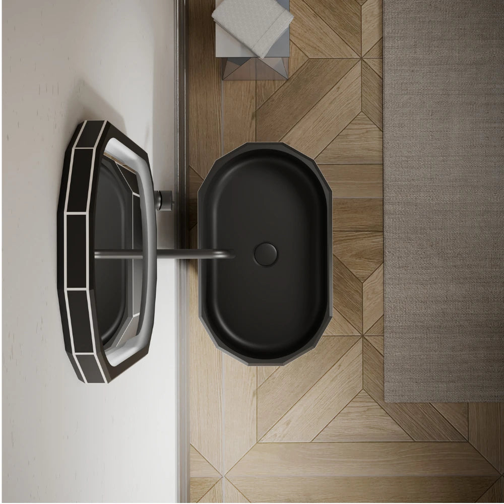 24 Inch MonBlari BERYL Series Minimalist Pedestal Basin