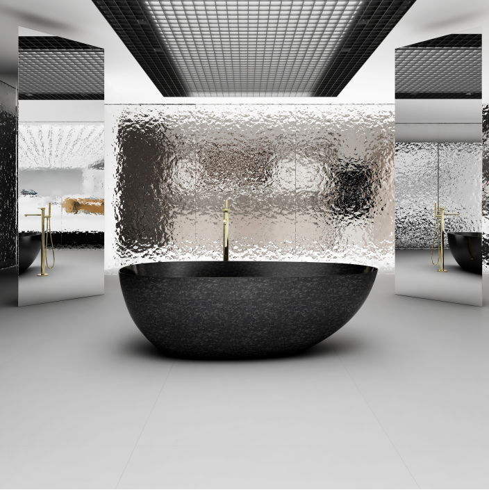 67 Inch MonBlari Carbon Fiber Freestanding Bathtub MC99966GB-FrontView