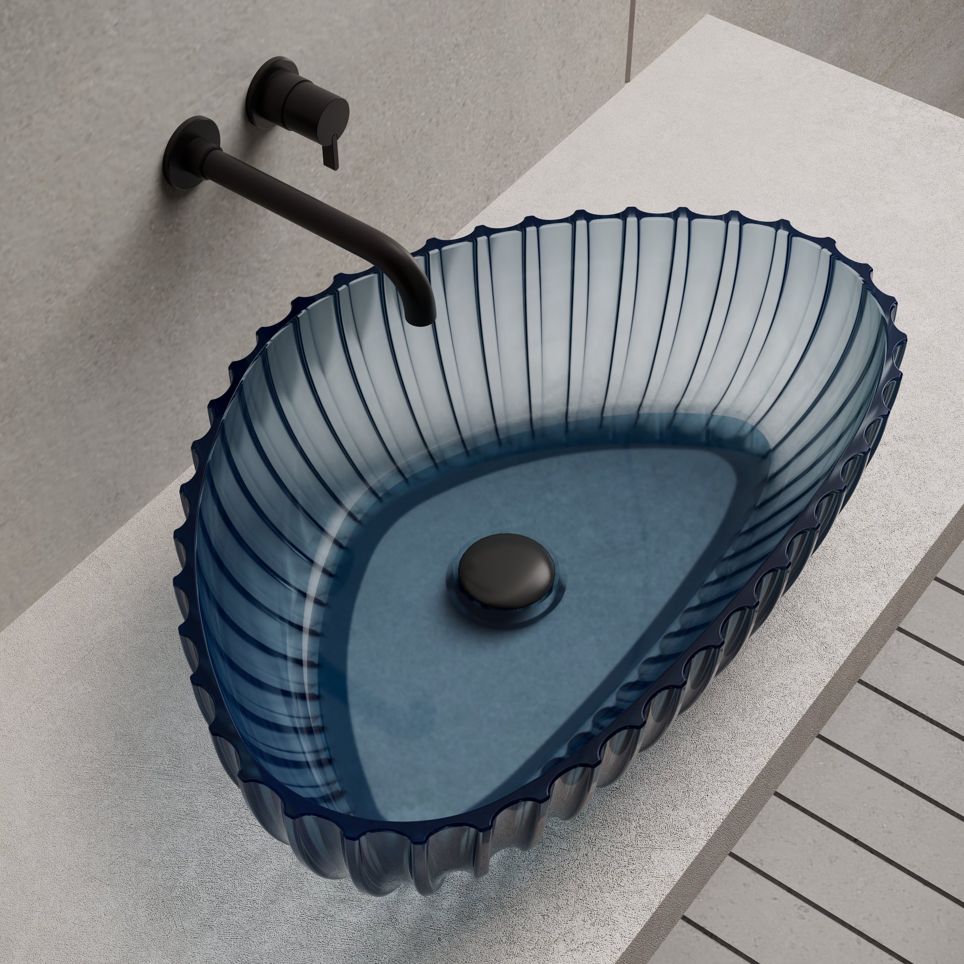 23.6 Inch MonBlari Resin Vessel Bowl Sink Bathroom Sink MR-A8870T-LeftTop