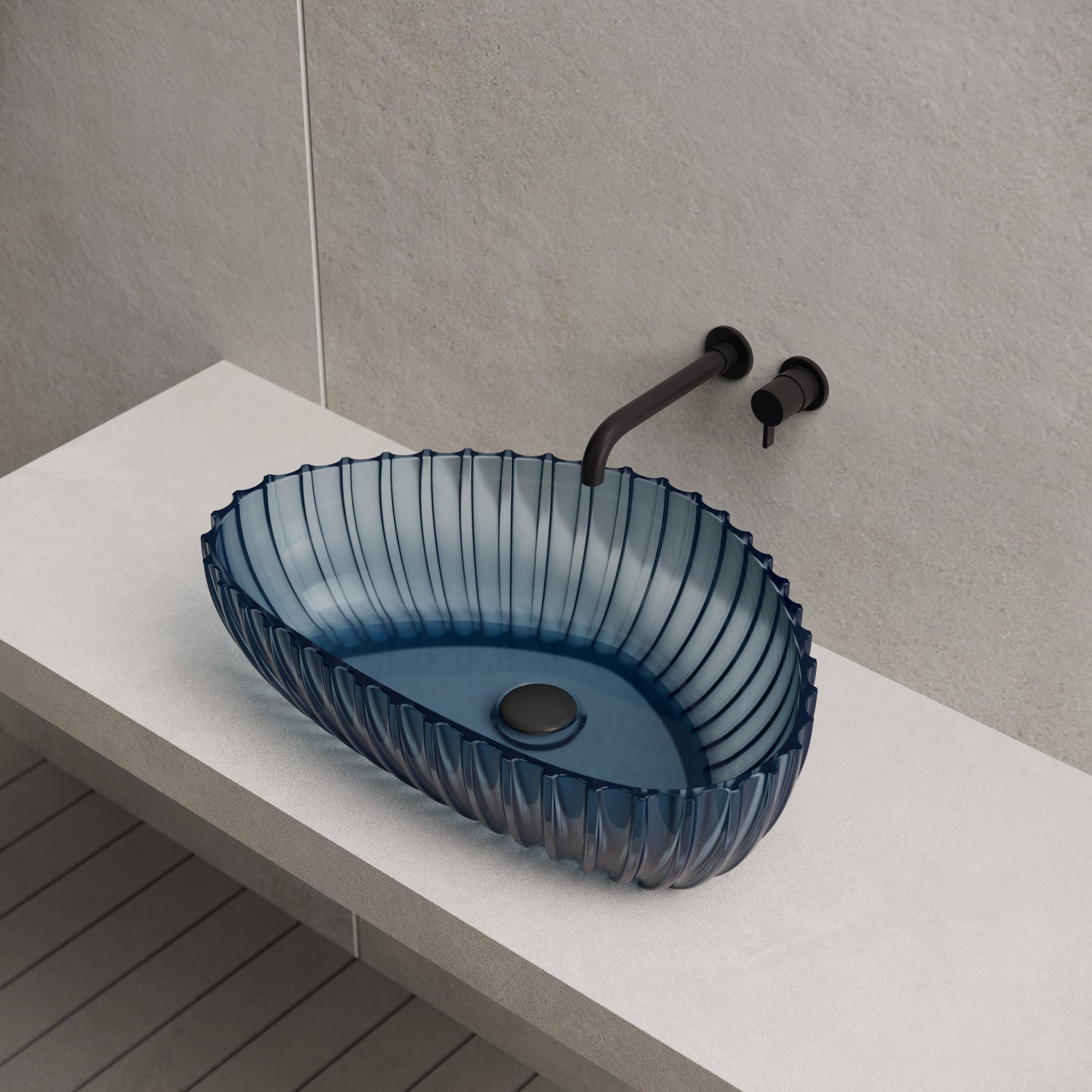 23.6 Inch MonBlari Resin Vessel Bowl Sink Bathroom Sink MR-A8870T-RightTop