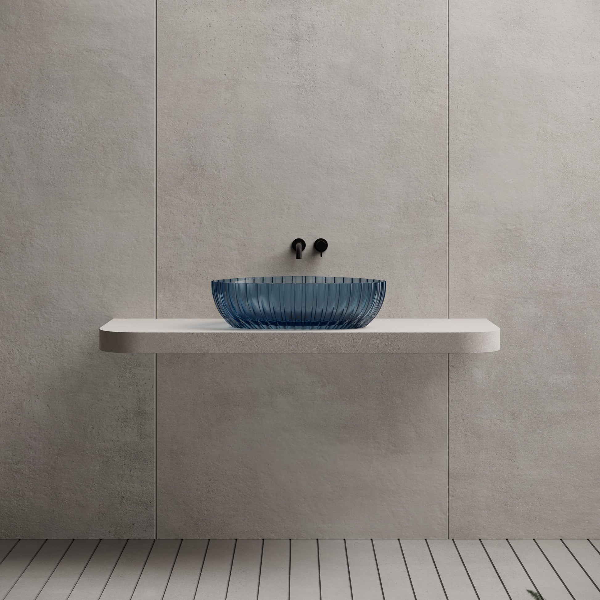 23.6 Inch MonBlari Resin Vessel Bowl Sink Bathroom Sink MR-A8870T-FrontView