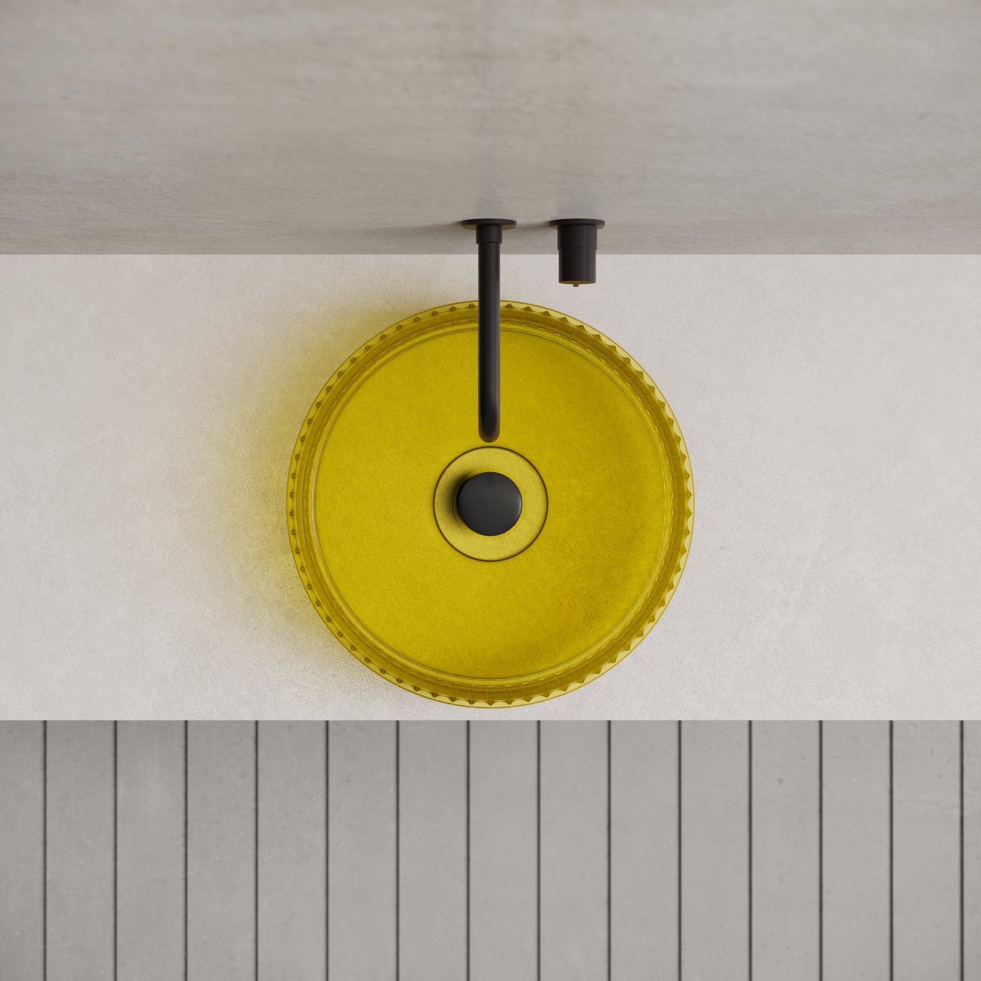 15.7 Inch MonBlari Resin Vessel Bowl Sink Bathroom Sink TW-A8129T-CT03-TopView