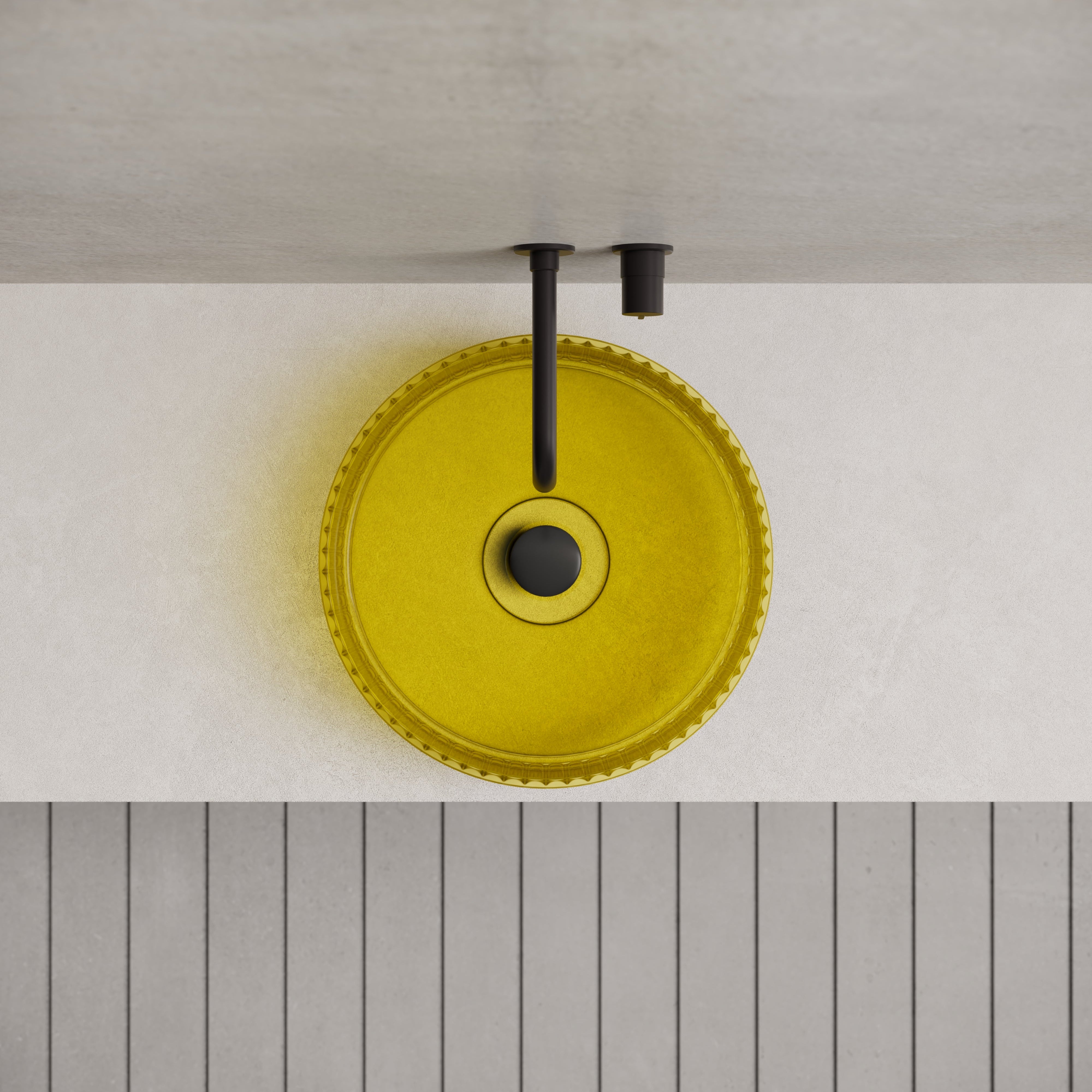 15.7 Inch MonBlari Resin Vessel Bowl Sink Bathroom Sink TW-A8129T-CT03-TopView