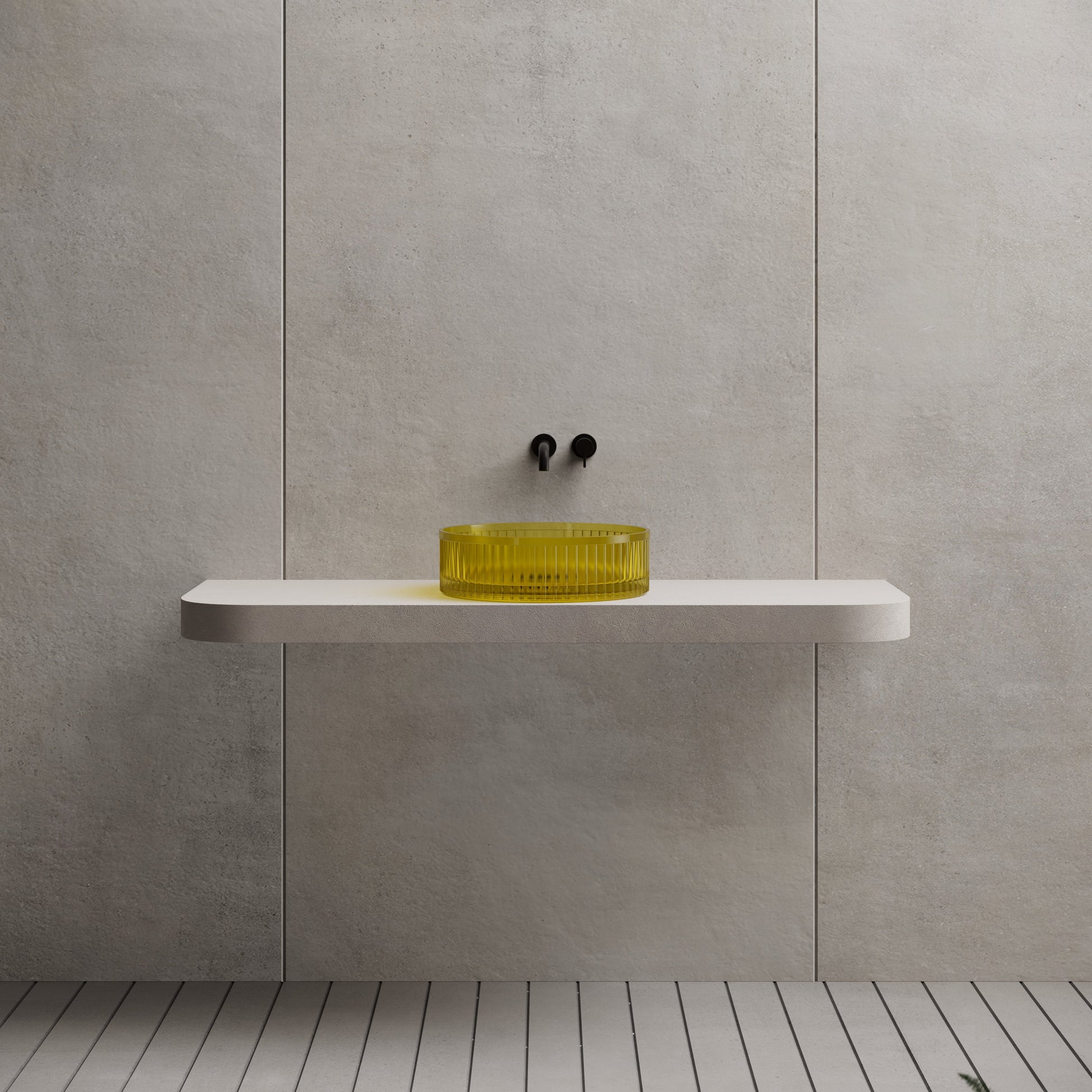 15.7 Inch MonBlari Resin Vessel Bowl Sink Bathroom Sink TW-A8129T-CT03-FrontView