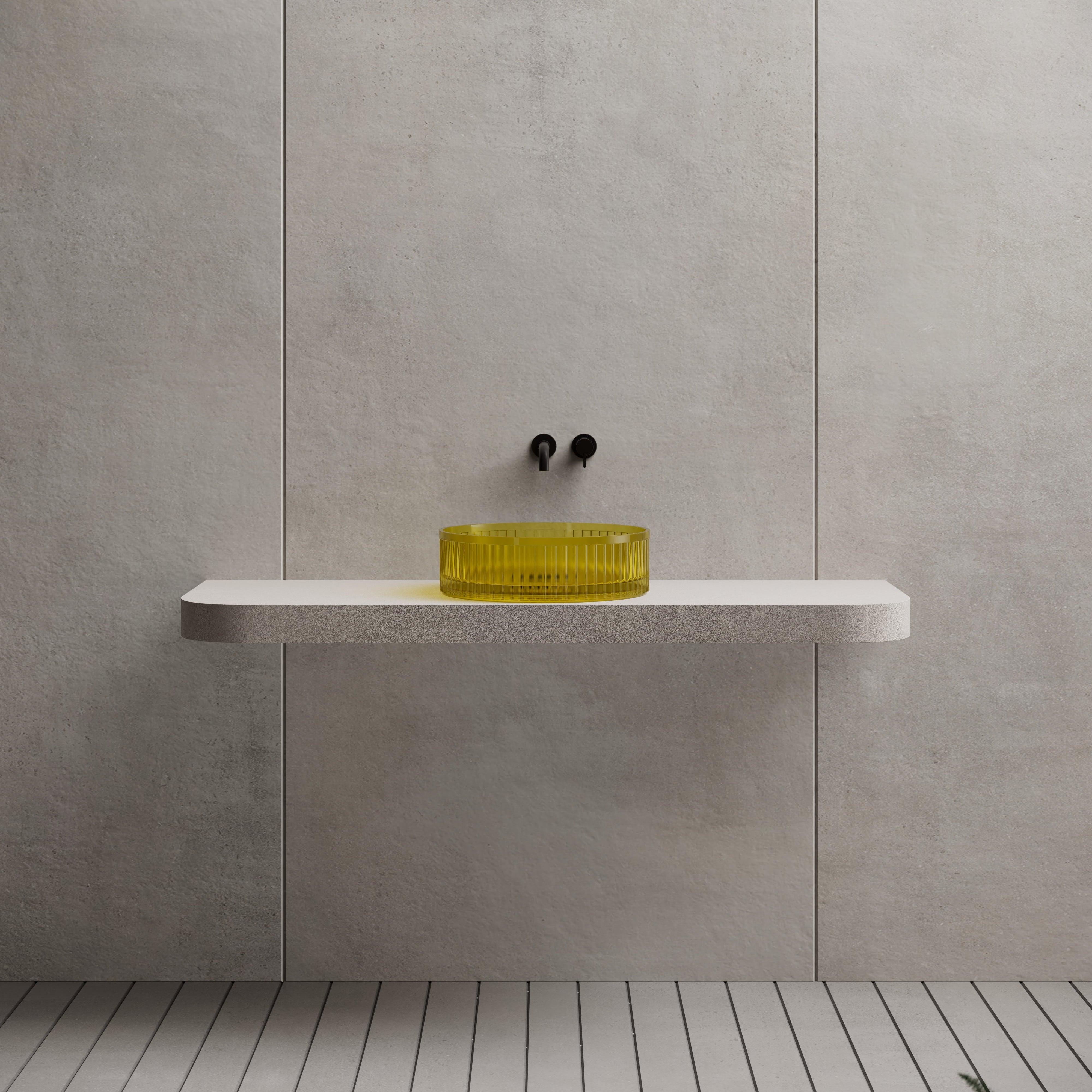 15.7 Inch MonBlari Resin Vessel Bowl Sink Bathroom Sink TW-A8129T-CT03-FrontView