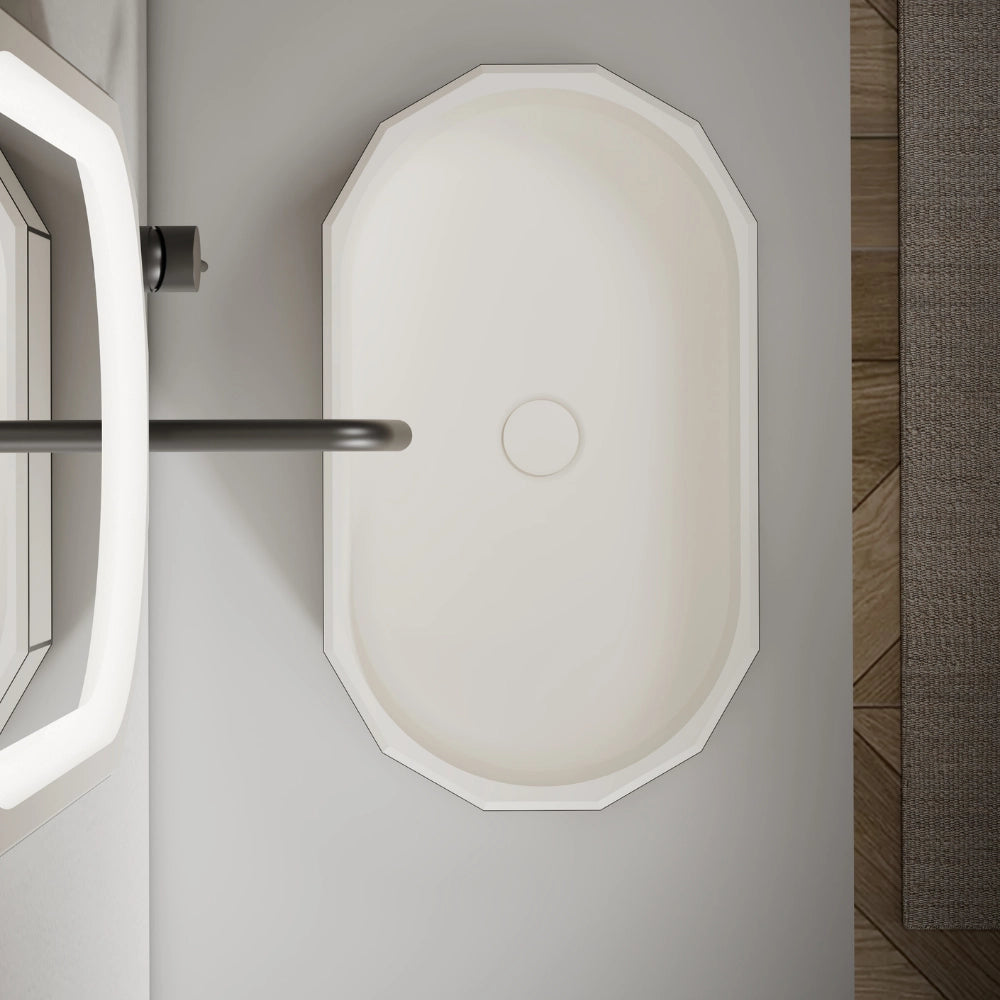 24 Inch MonBlari BERYL Series Modern Faceted Vessel Sink