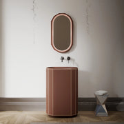 24 Inch MonBlari BERYL Series Sculptural Pedestal Sink