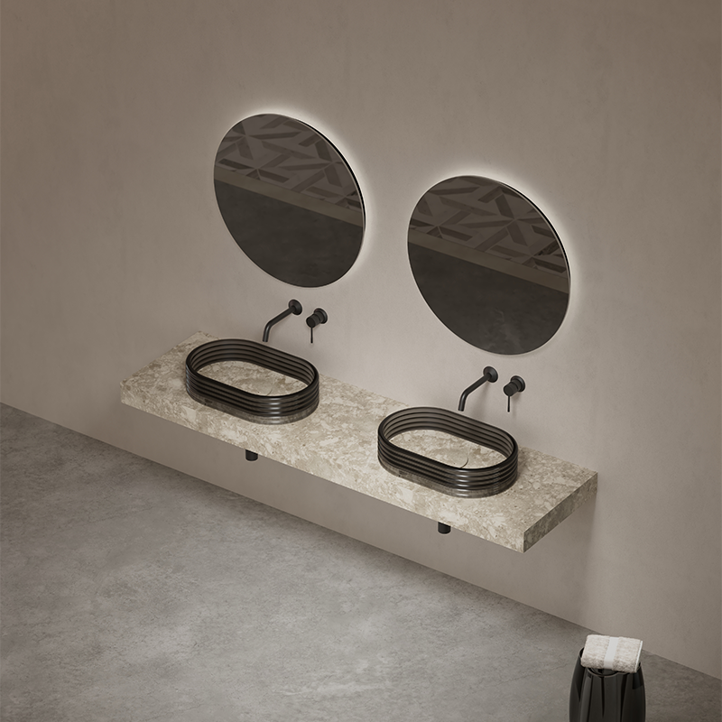 MonBlari STRATA Series Contemporary Vessel Sink with Clear Acrylic