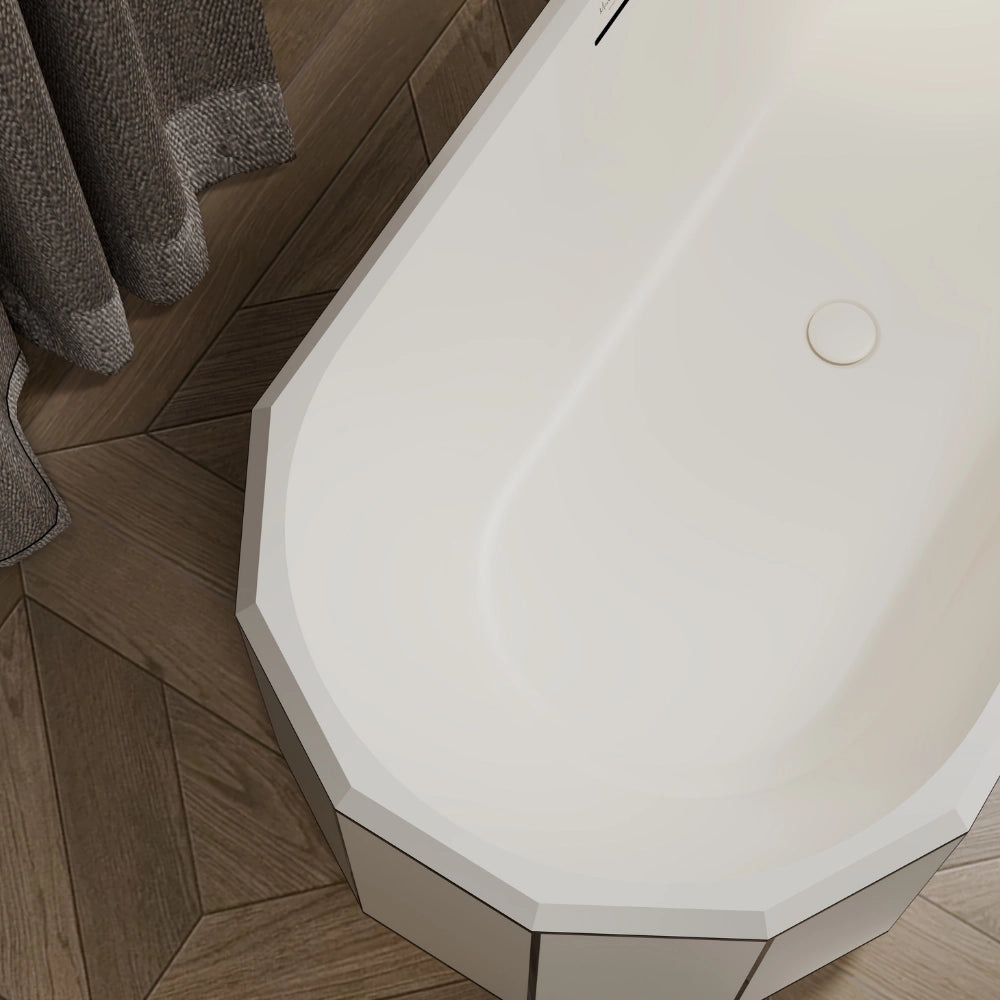 67 inch MonBlari Beryl Freestanding Tub Bathroom Soaking Bathtub
